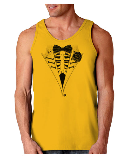 Skeleton Tuxedo Halloween Loose Tank Top-Loose Tank Top-TooLoud-Gold-Small-Davson Sales