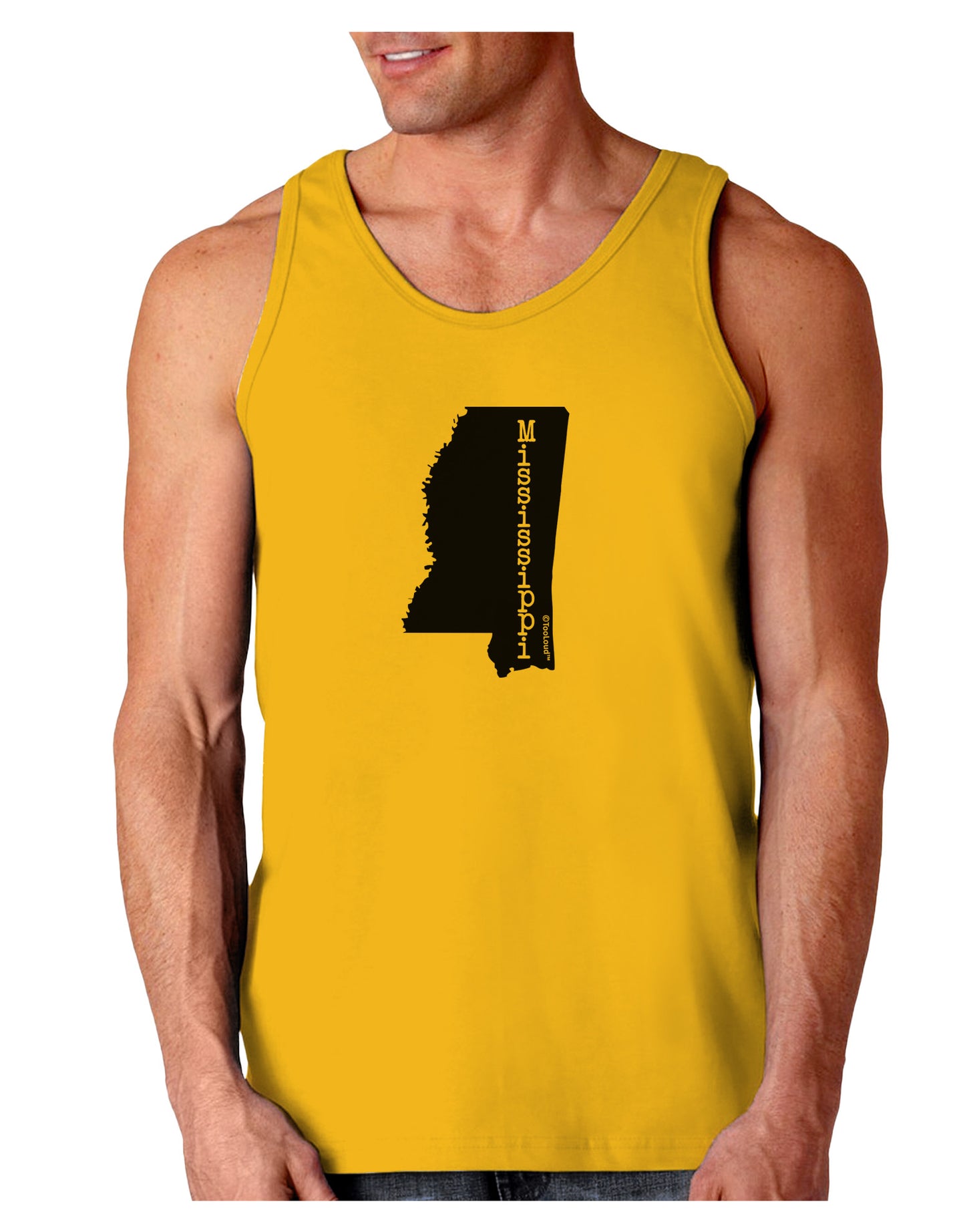 Mississippi - United States Shape Loose Tank Top-Loose Tank Top-TooLoud-Gold-Small-Davson Sales