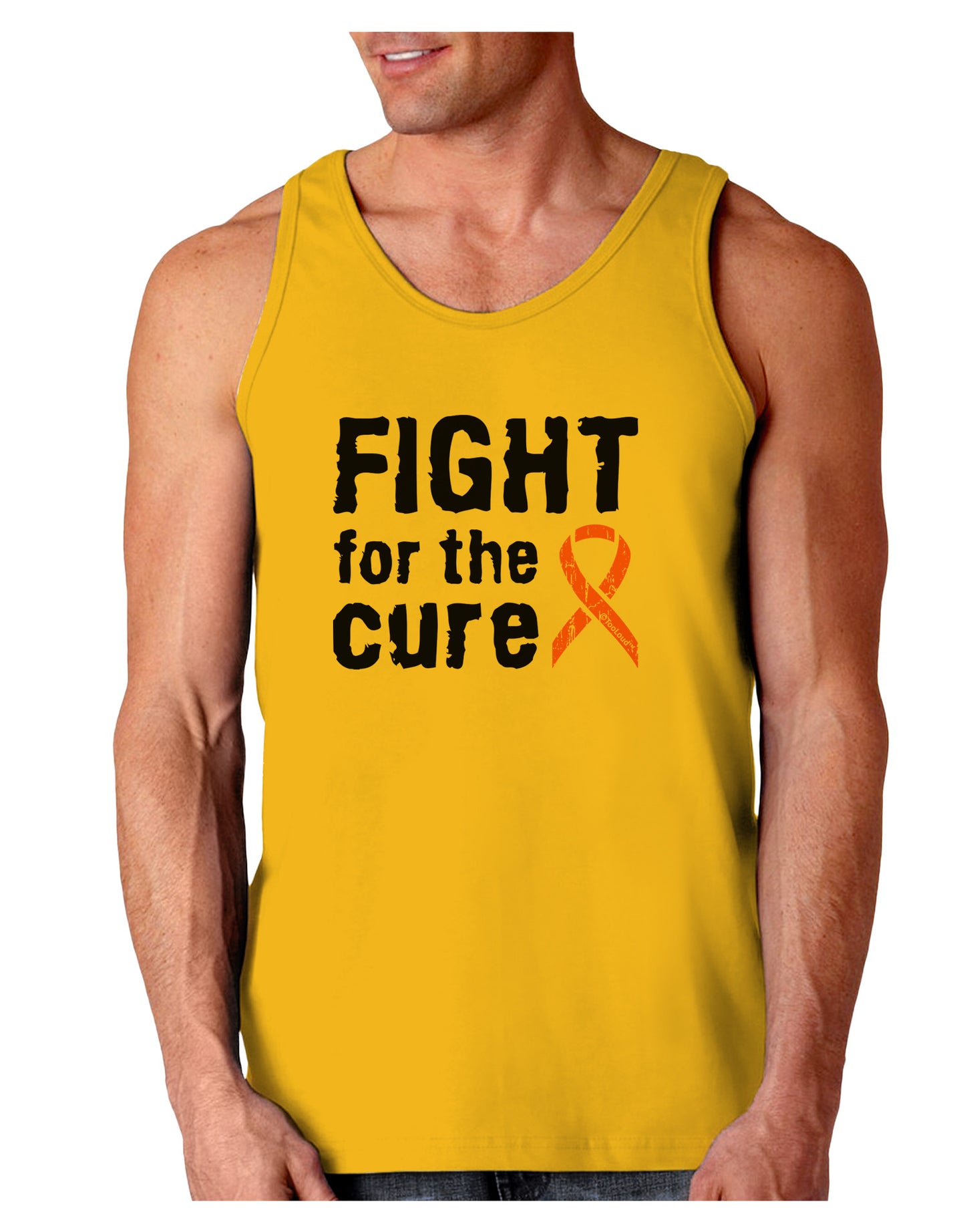 Fight for the Cure - Orange Ribbon Leukemia Loose Tank Top-Loose Tank Top-TooLoud-Gold-Small-Davson Sales