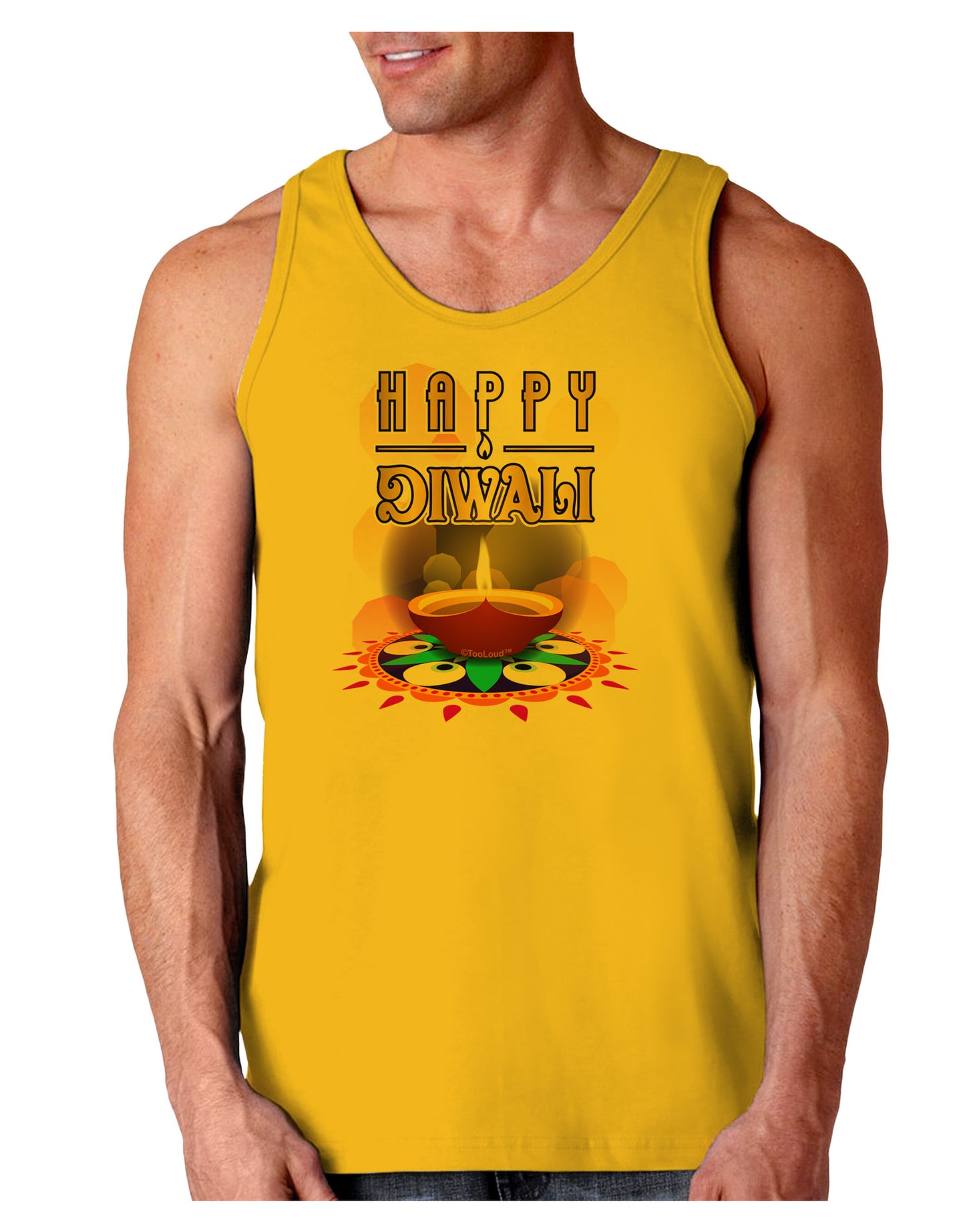 Happy Diwali - Rangoli and Diya Loose Tank Top by-Loose Tank Top-TooLoud-Gold-Small-Davson Sales