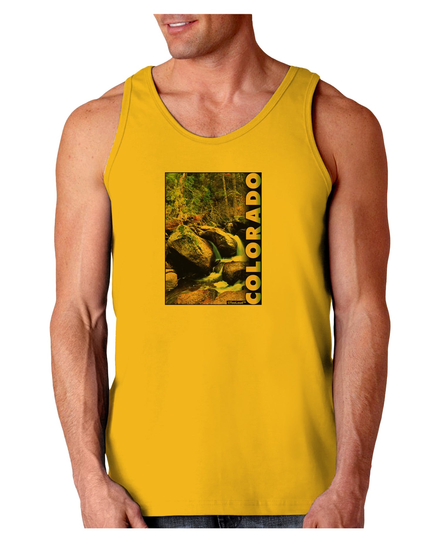 Rockies River with Text Loose Tank Top-Loose Tank Top-TooLoud-Gold-Small-Davson Sales