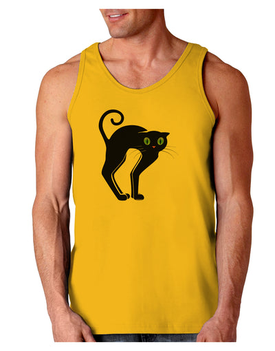 Cute Arched Black Cat Halloween Loose Tank Top-Loose Tank Top-TooLoud-Gold-Small-Davson Sales