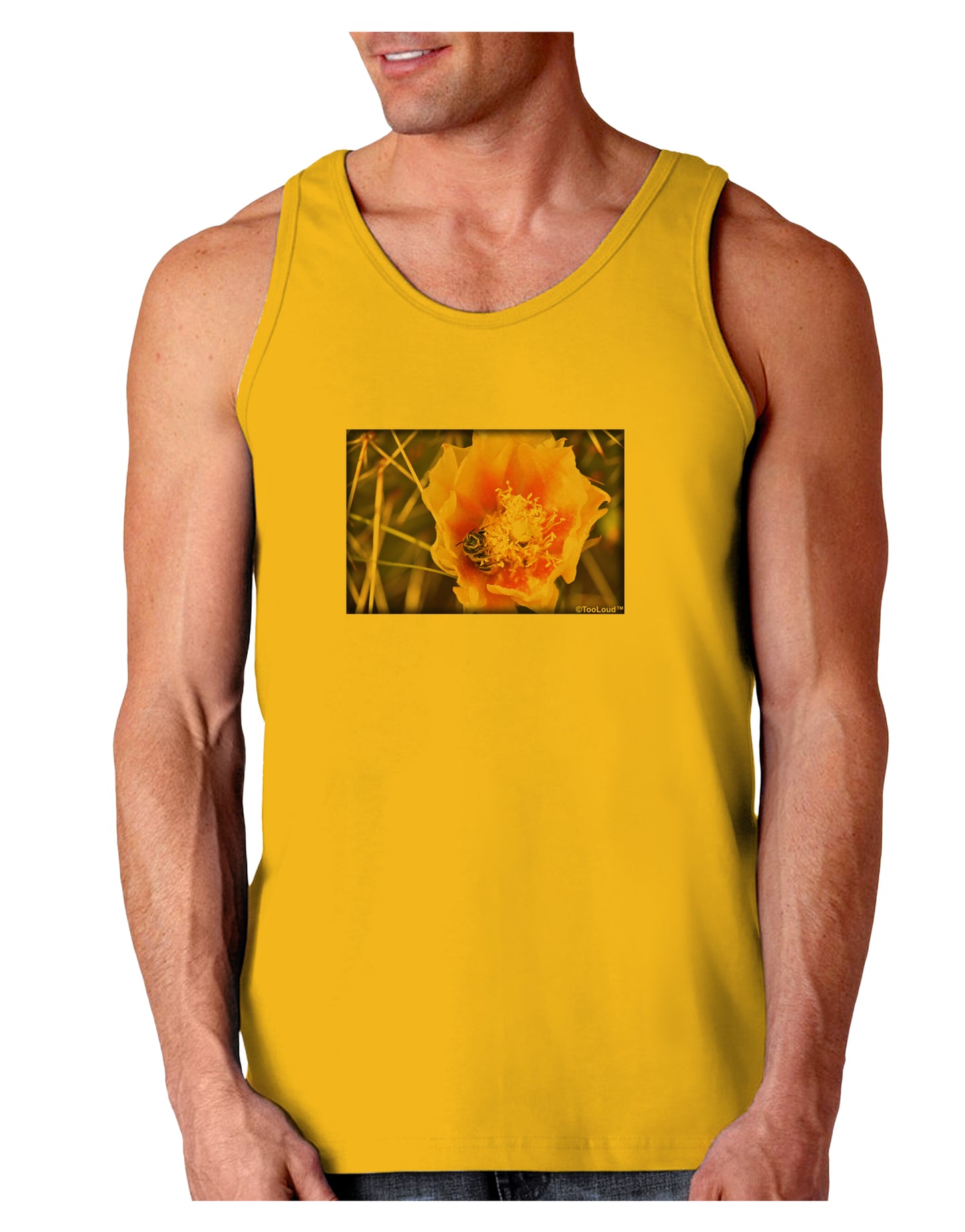 Bee Cactus Loose Tank Top-Loose Tank Top-TooLoud-Gold-Small-Davson Sales