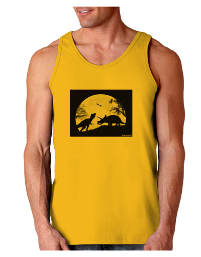 T-Rex and Triceratops Silhouettes Design Loose Tank Top by TooLoud-Loose Tank Top-TooLoud-Gold-Small-Davson Sales