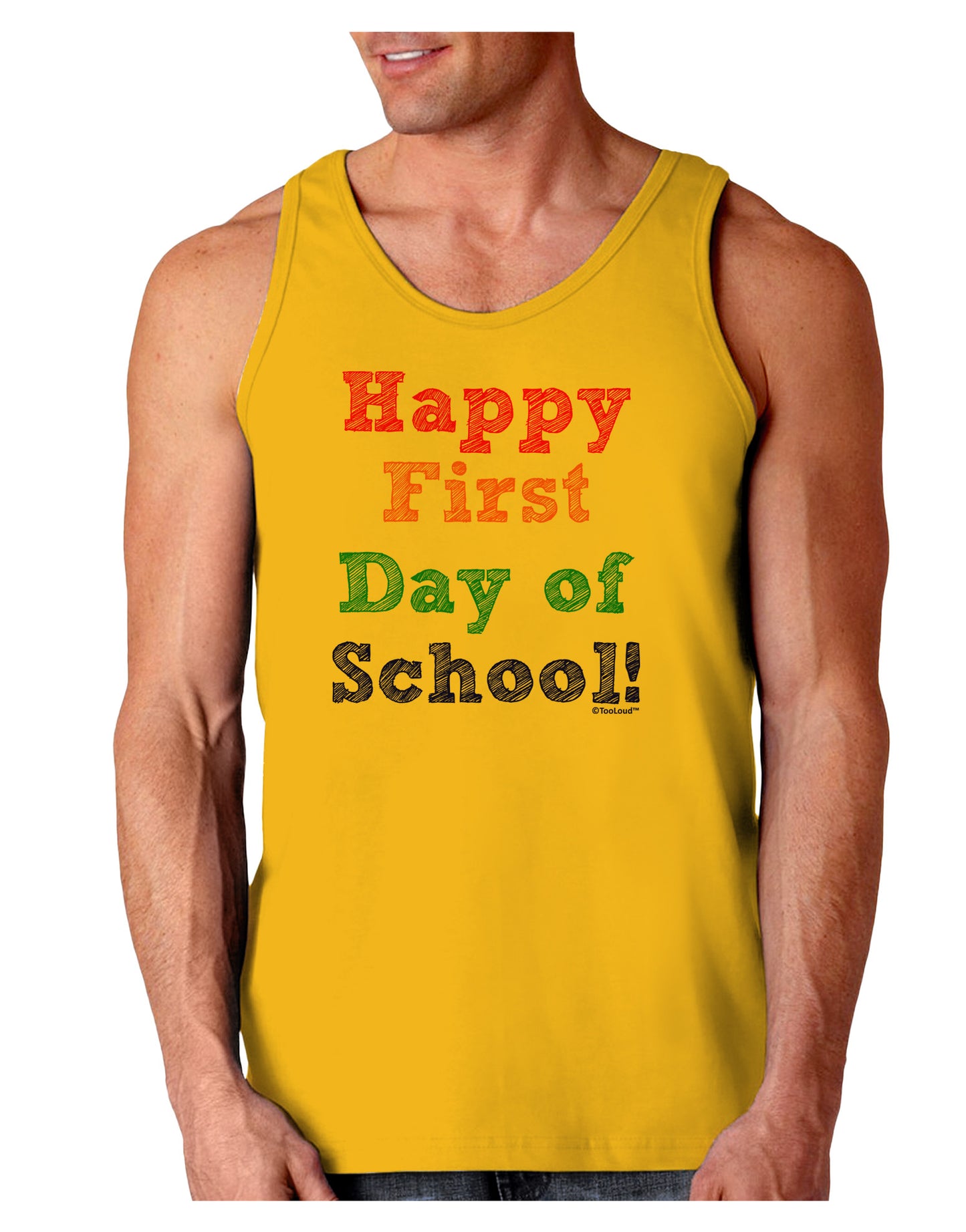 Happy First Day of School Loose Tank Top-Loose Tank Top-TooLoud-Gold-Small-Davson Sales