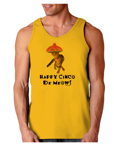 Cat with Pink Sombrero - Happy Cinco de Meow Loose Tank Top by TooLoud-Loose Tank Top-TooLoud-Gold-Small-Davson Sales