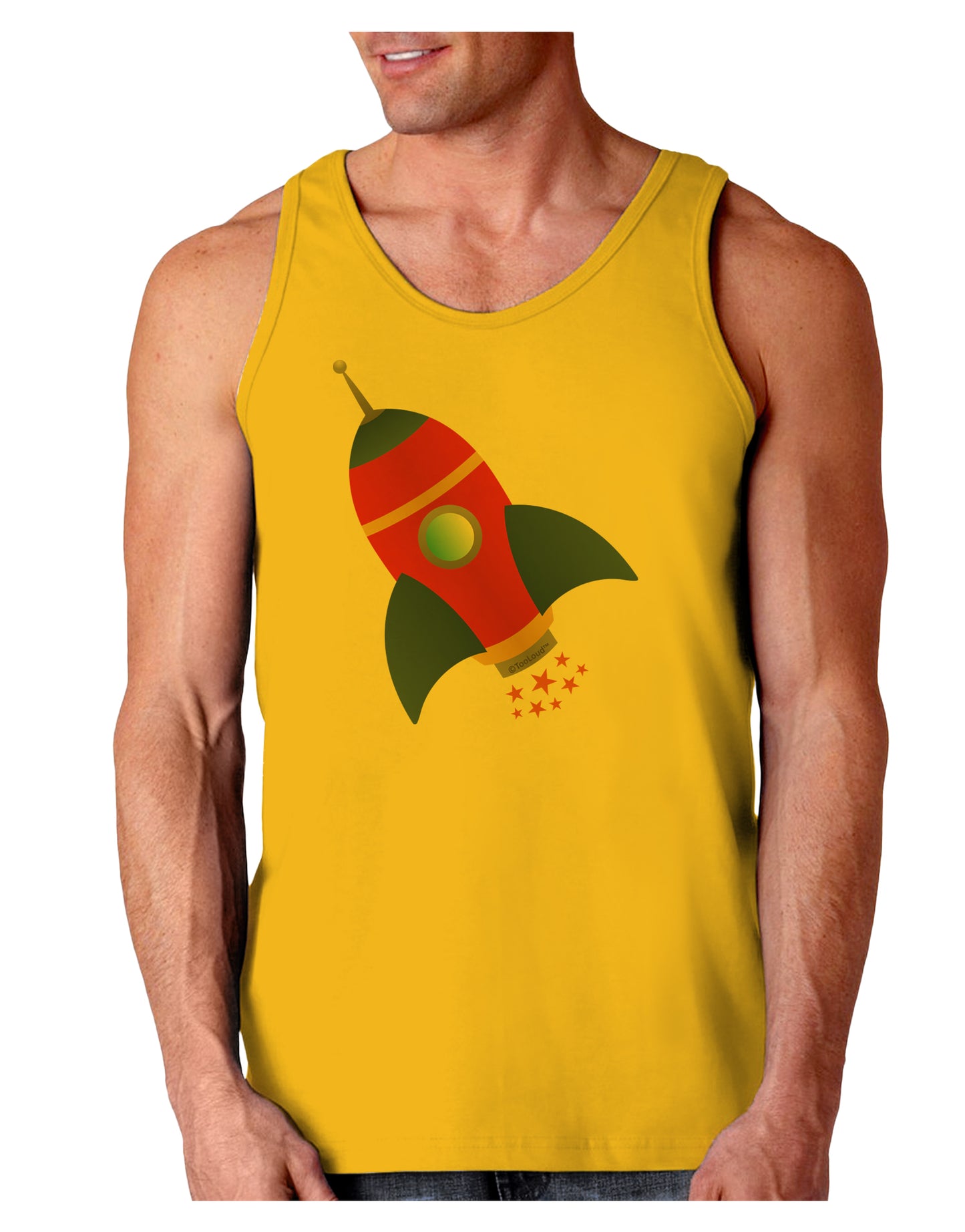 Space Rocket Ship and Stars Loose Tank Top by TooLoud-Loose Tank Top-TooLoud-Gold-Small-Davson Sales