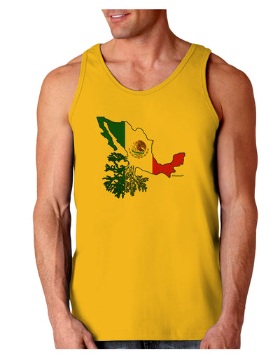 Mexican Roots - Mexico Outline Mexican Flag Loose Tank Top by TooLoud-Loose Tank Top-TooLoud-Gold-Small-Davson Sales