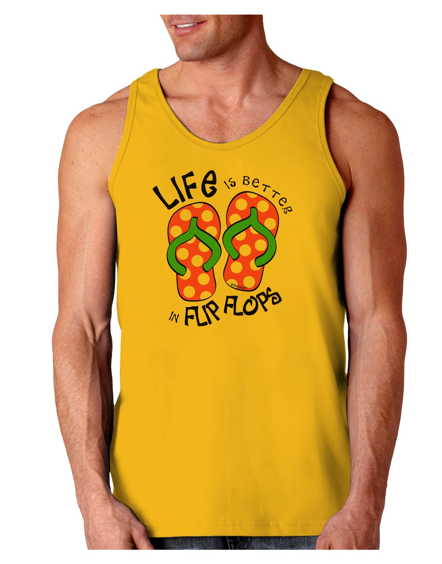 Life is Better in Flip Flops - Pink and Green Loose Tank Top-Loose Tank Top-TooLoud-Gold-Small-Davson Sales