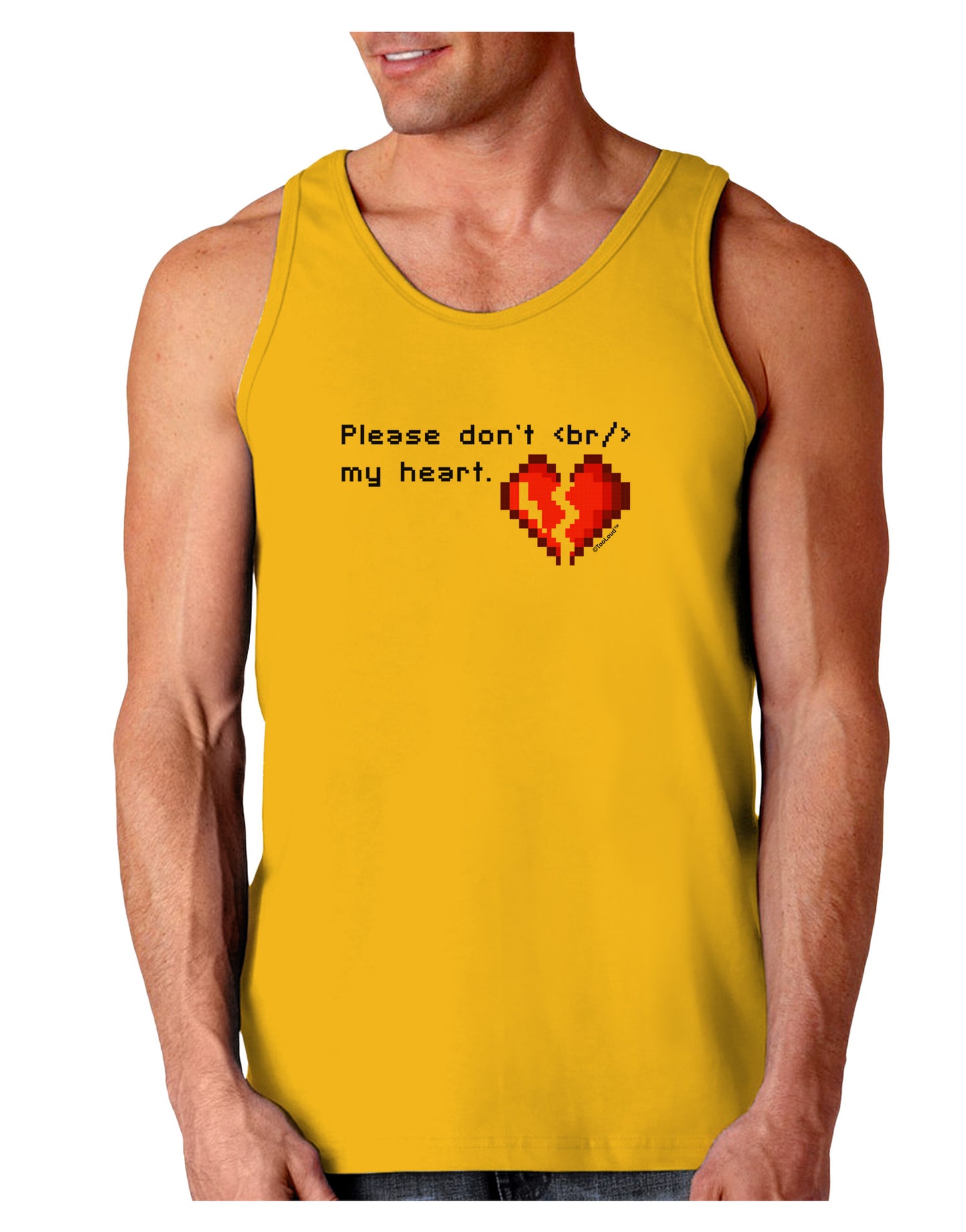 Please Don't Break My Heart Code Loose Tank Top-Loose Tank Top-TooLoud-Gold-Small-Davson Sales