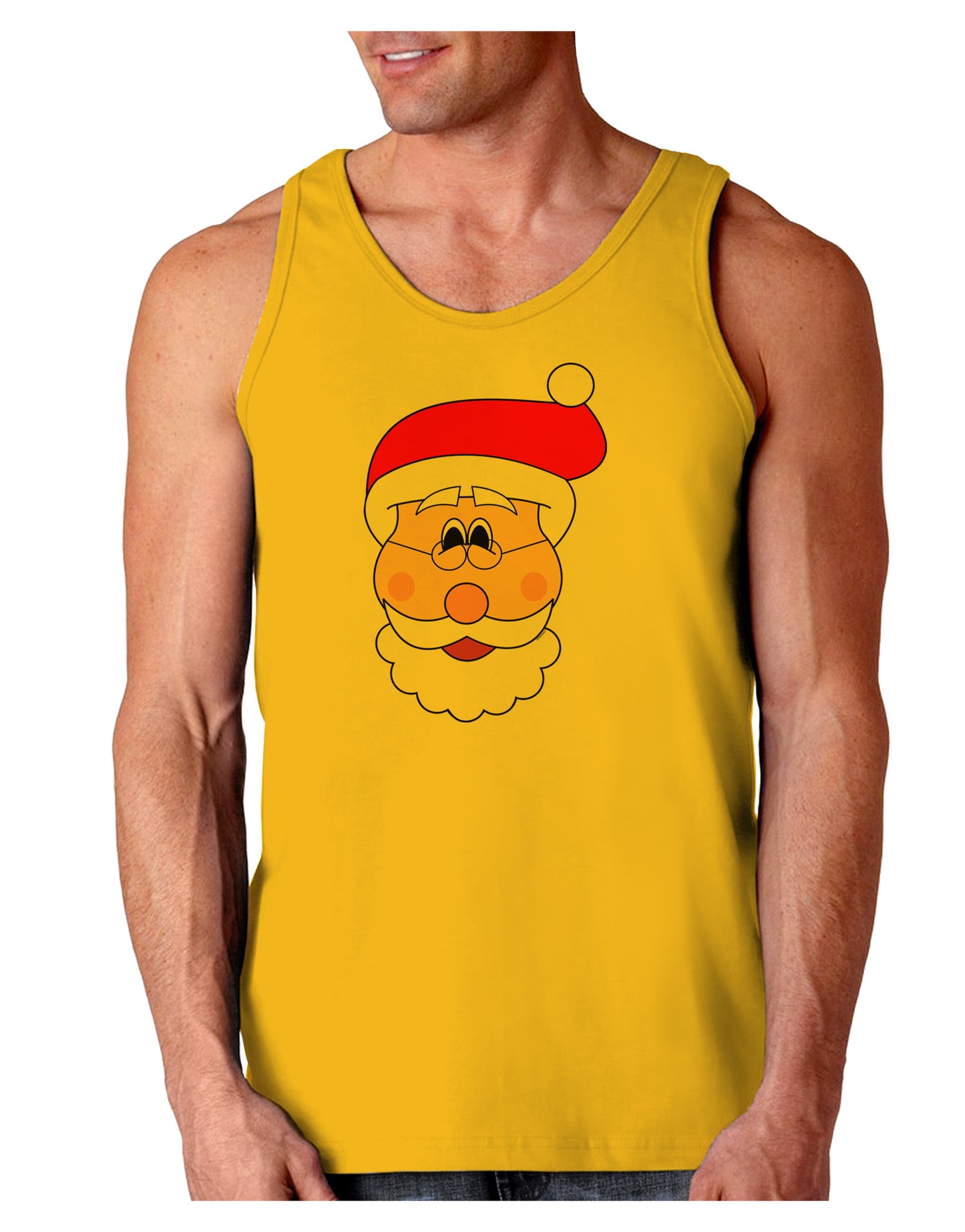 Santa Claus Face Christmas Loose Tank Top-Loose Tank Top-TooLoud-Gold-Small-Davson Sales