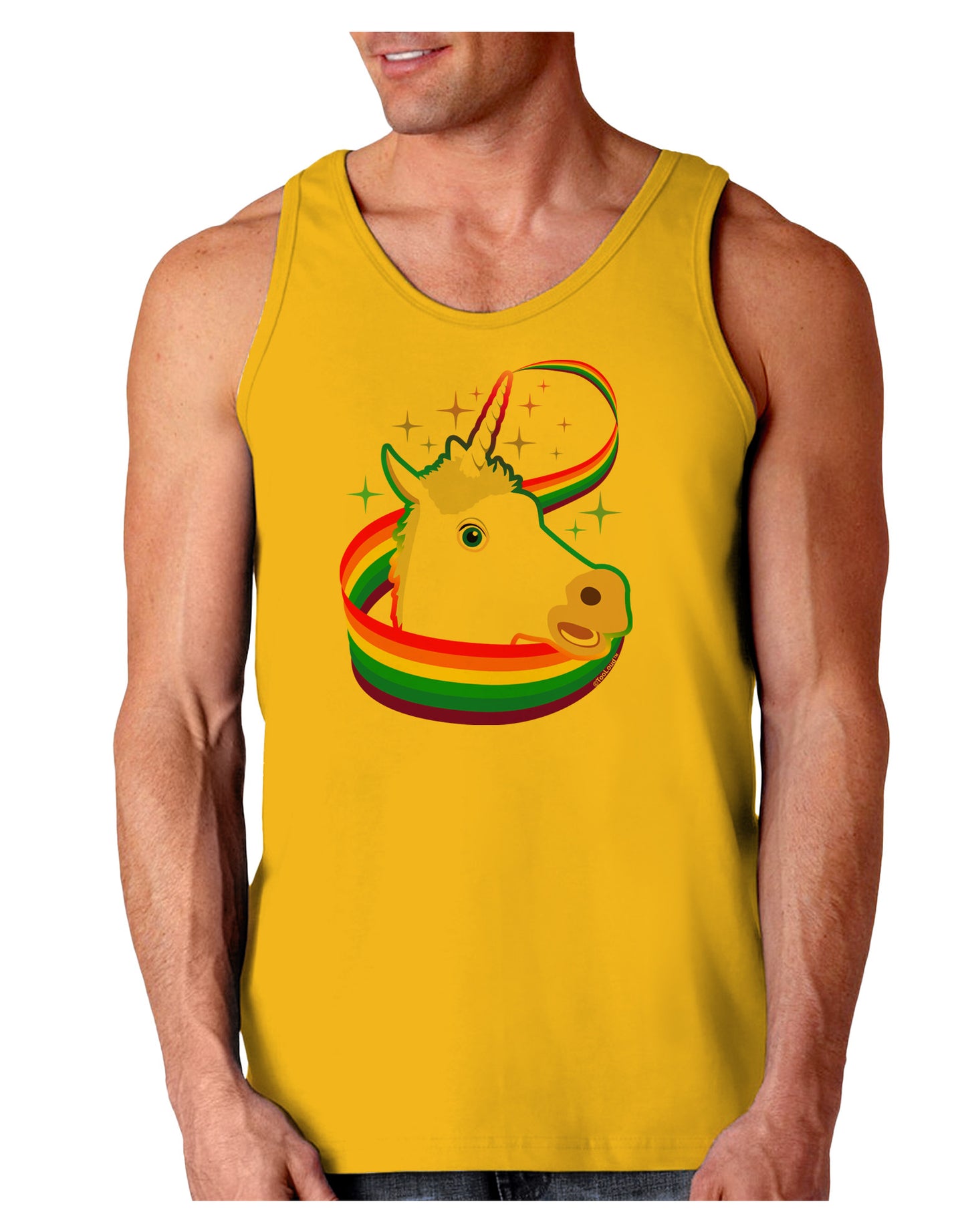 Magical Horn Rainbow Unicorn Loose Tank Top-Loose Tank Top-TooLoud-Gold-Small-Davson Sales