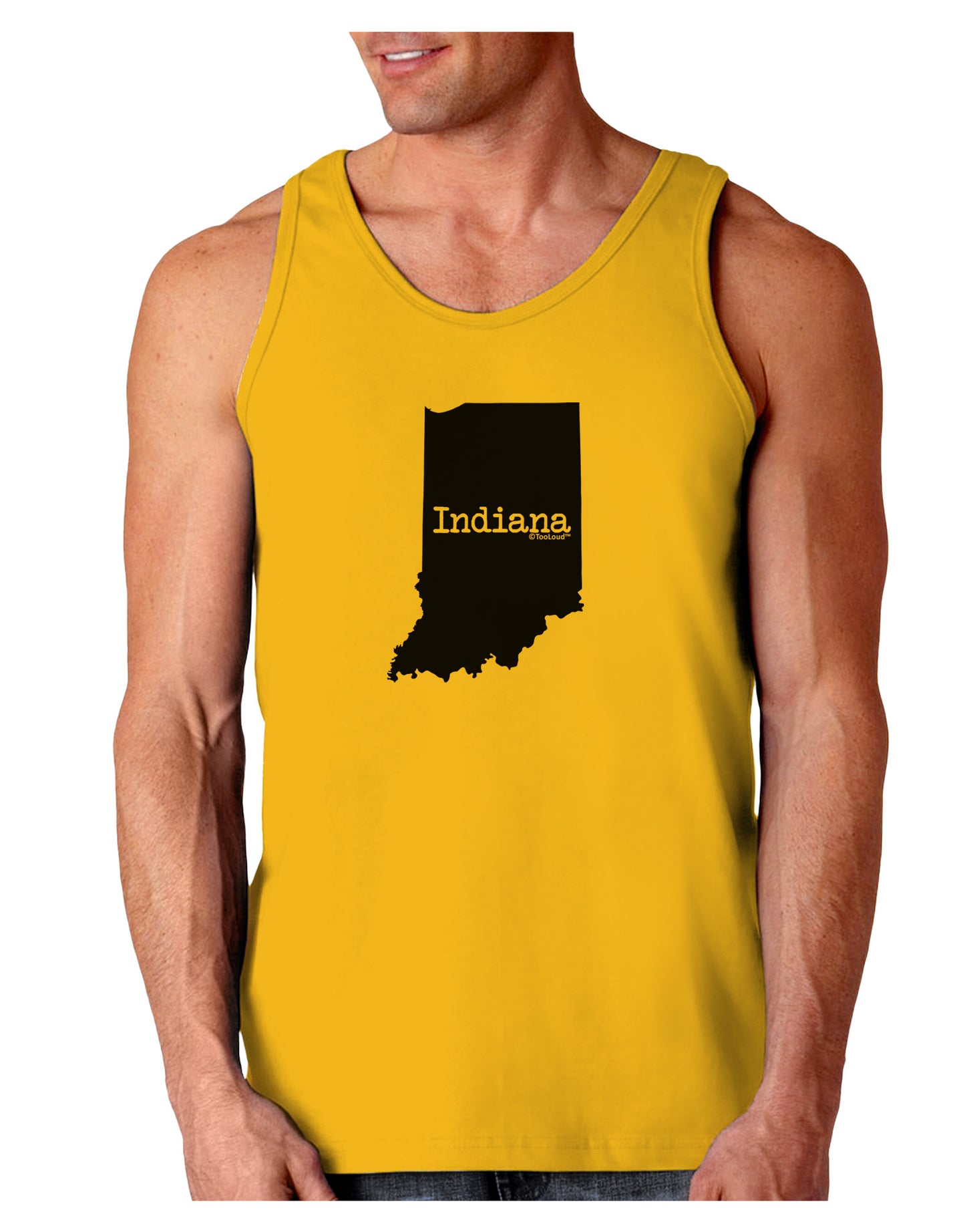 Indiana - United States Shape Loose Tank Top-Loose Tank Top-TooLoud-Gold-Small-Davson Sales