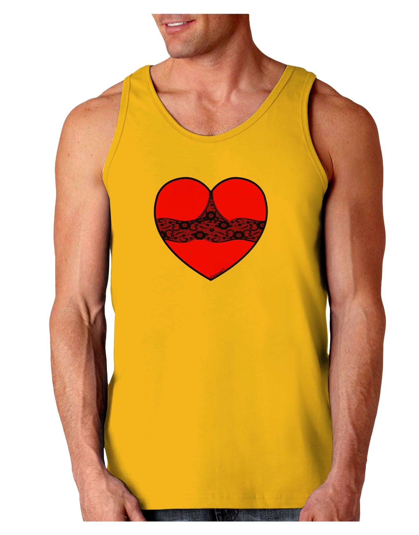 Black Lace Panty Heart Loose Tank Top-Loose Tank Top-TooLoud-Gold-Small-Davson Sales