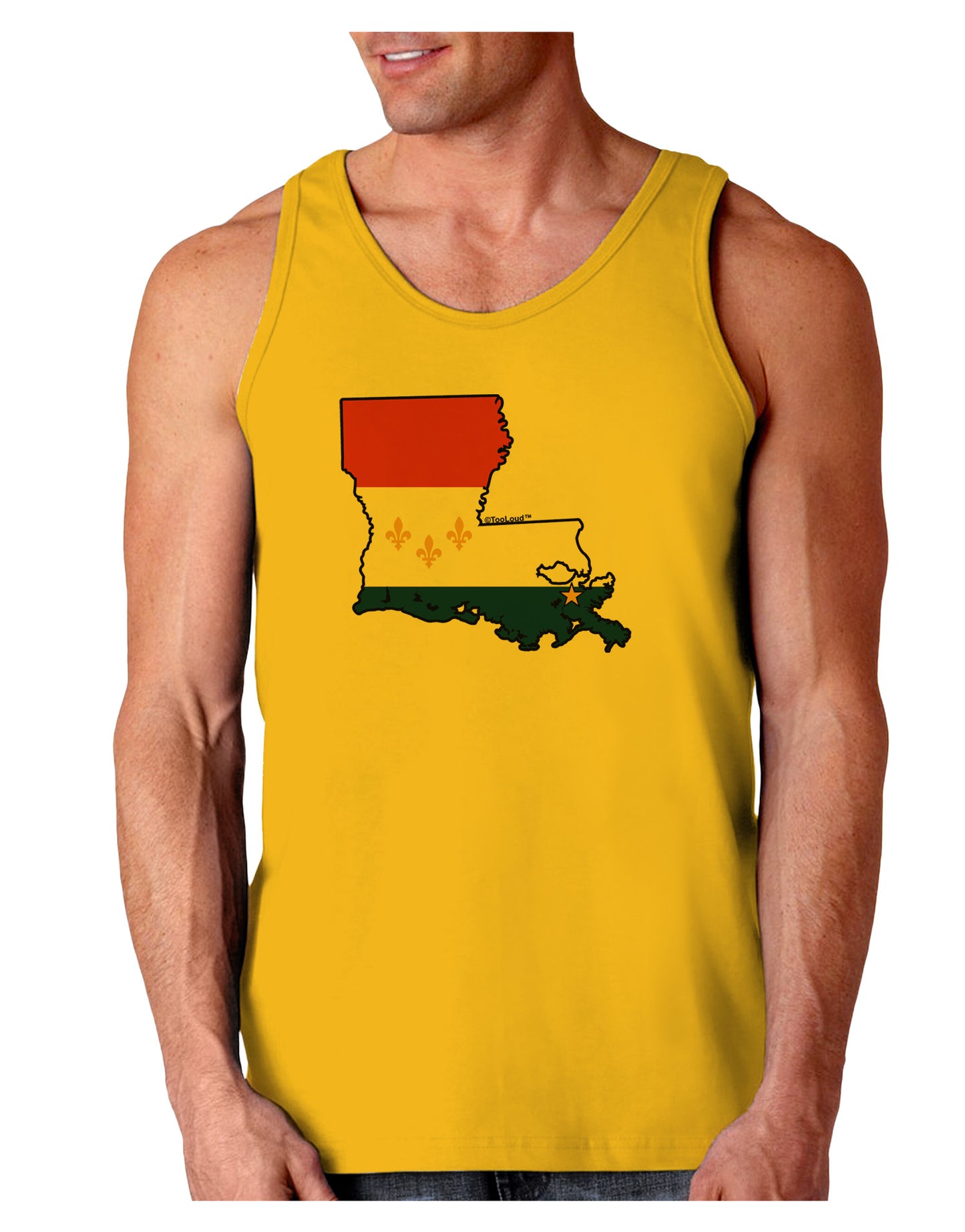 New Orleans Louisiana Flag Loose Tank Top-Loose Tank Top-TooLoud-Gold-Small-Davson Sales