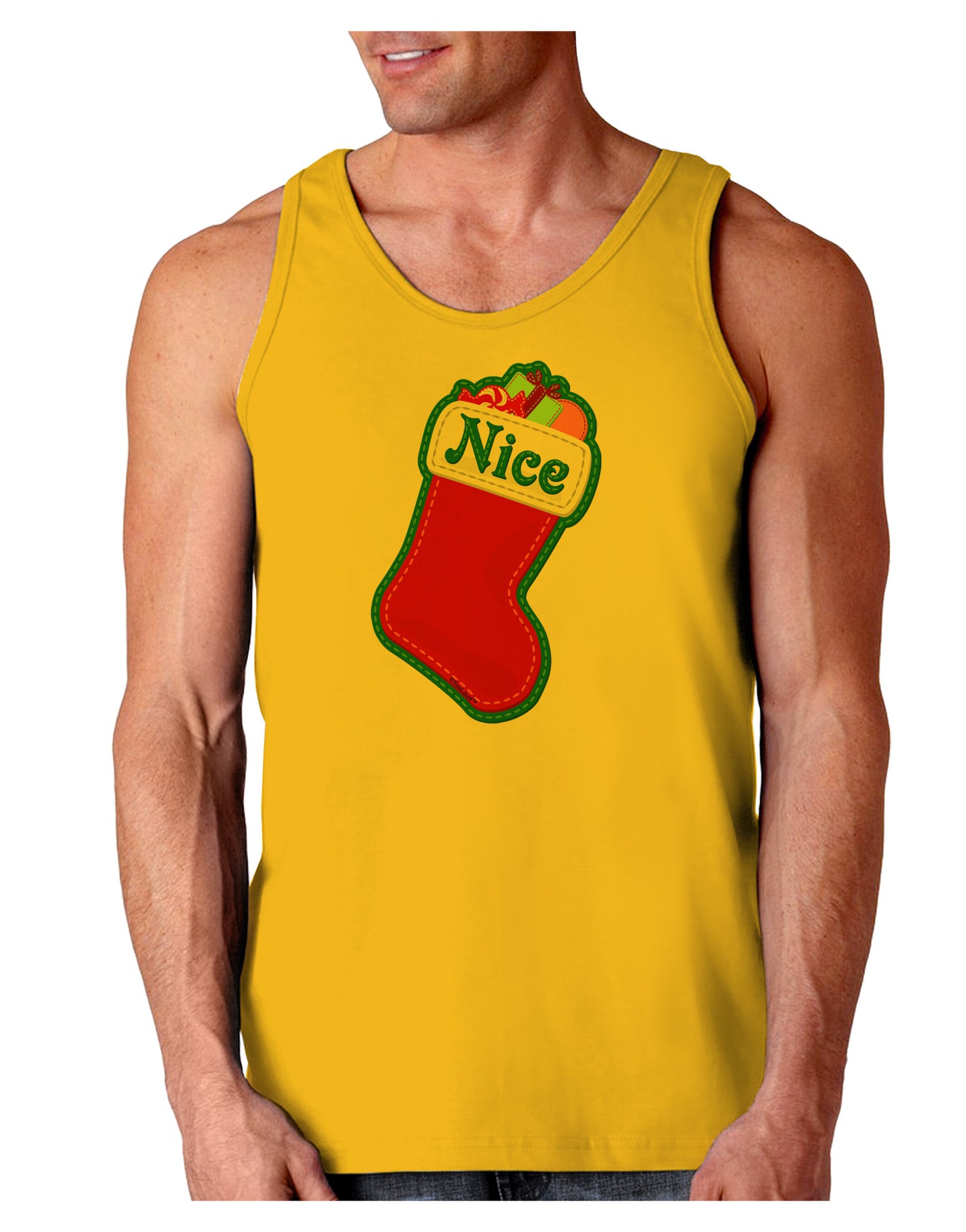 Nice Stocking Cute Christmas Loose Tank Top-Loose Tank Top-TooLoud-Gold-Small-Davson Sales