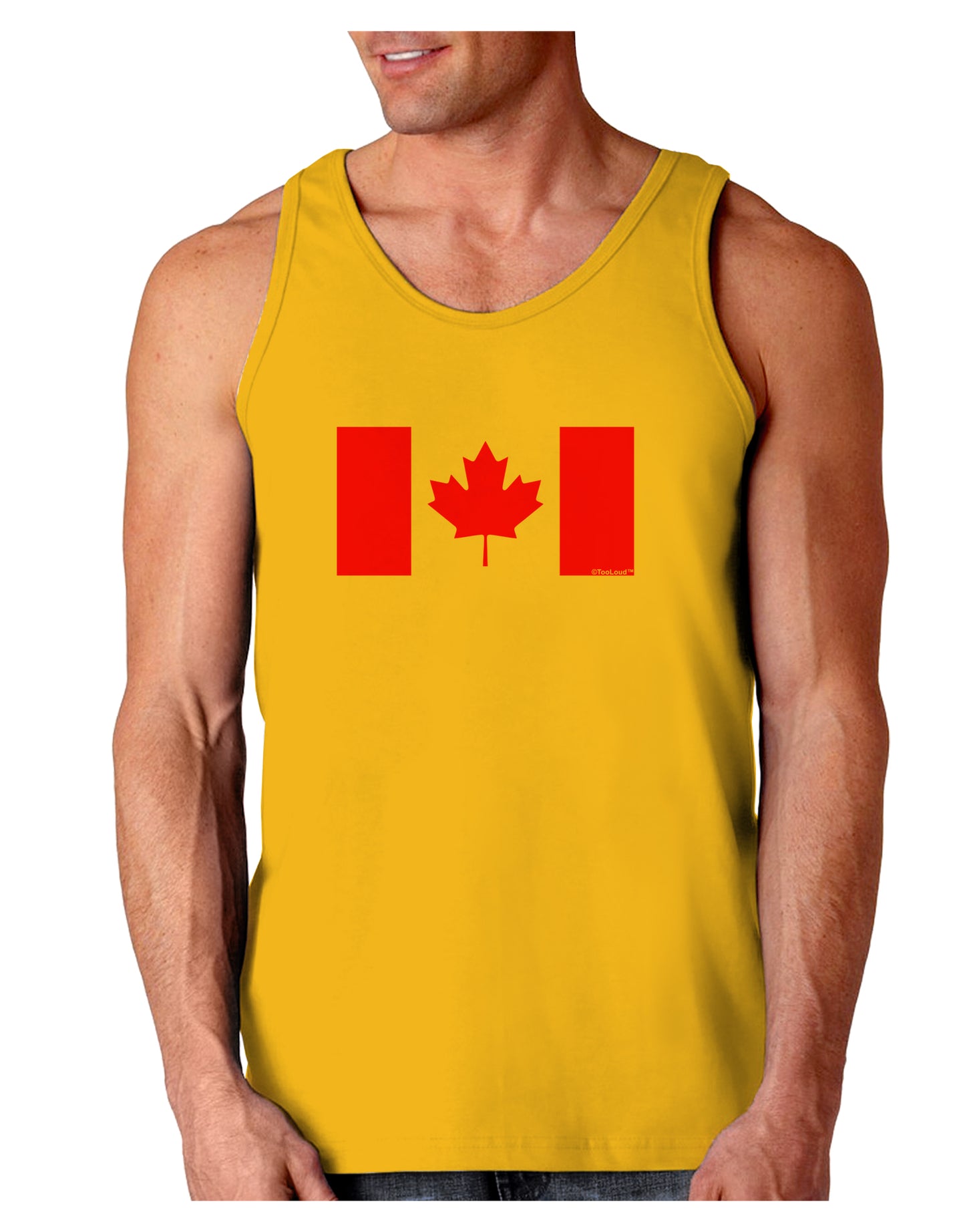 Canadian Flag Maple Leaf Colors Loose Tank Top-Loose Tank Top-TooLoud-Gold-Small-Davson Sales