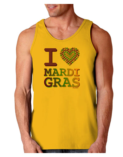 I Love Heart Mardi Gras Loose Tank Top-Loose Tank Top-TooLoud-Gold-Small-Davson Sales