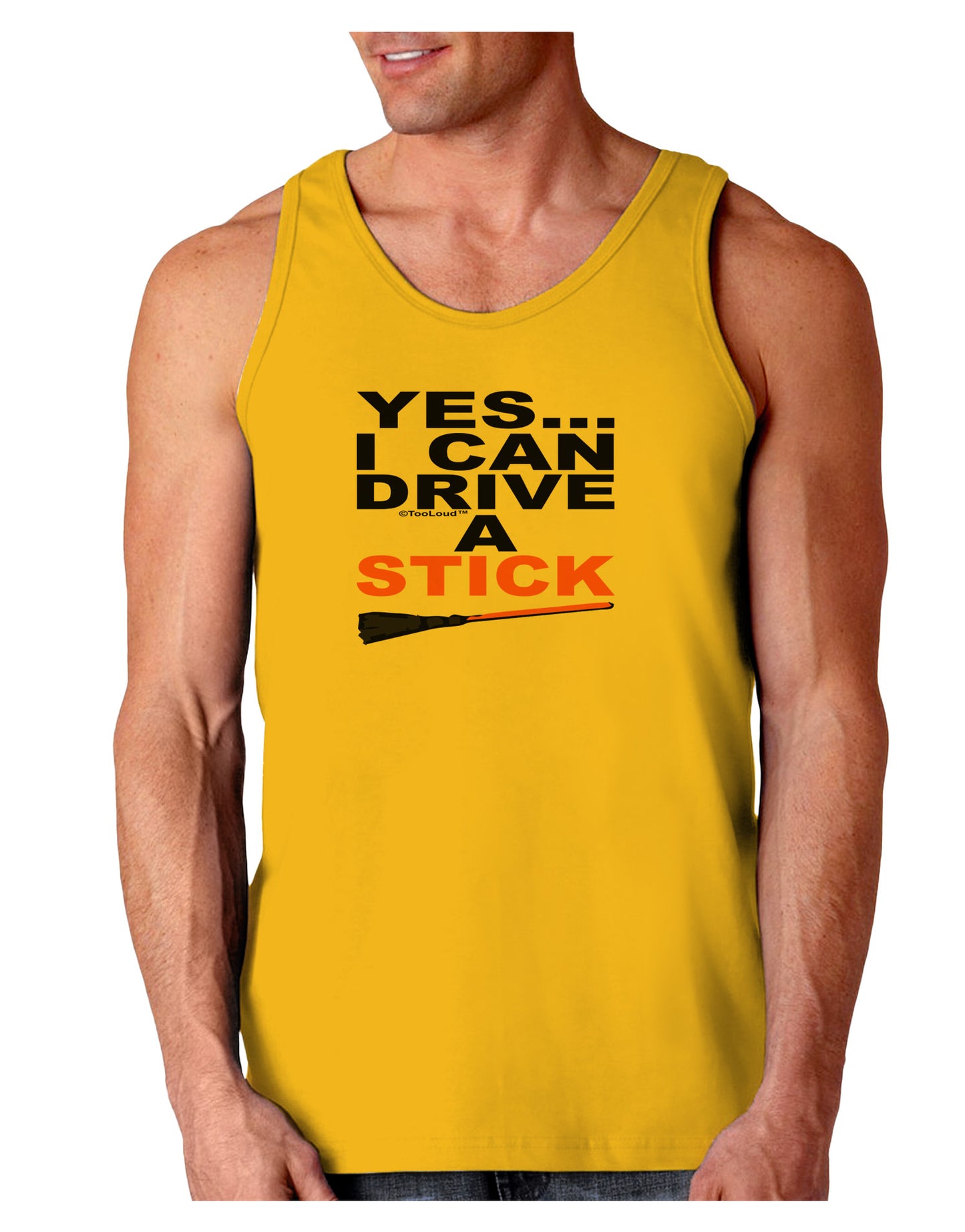 Drive Stick Orange Loose Tank Top-Loose Tank Top-TooLoud-Gold-Small-Davson Sales