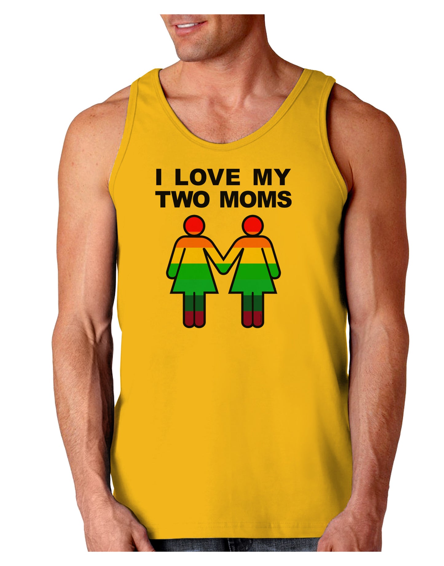 I Love My Two Moms LGBT Loose Tank Top-Loose Tank Top-TooLoud-Gold-Small-Davson Sales