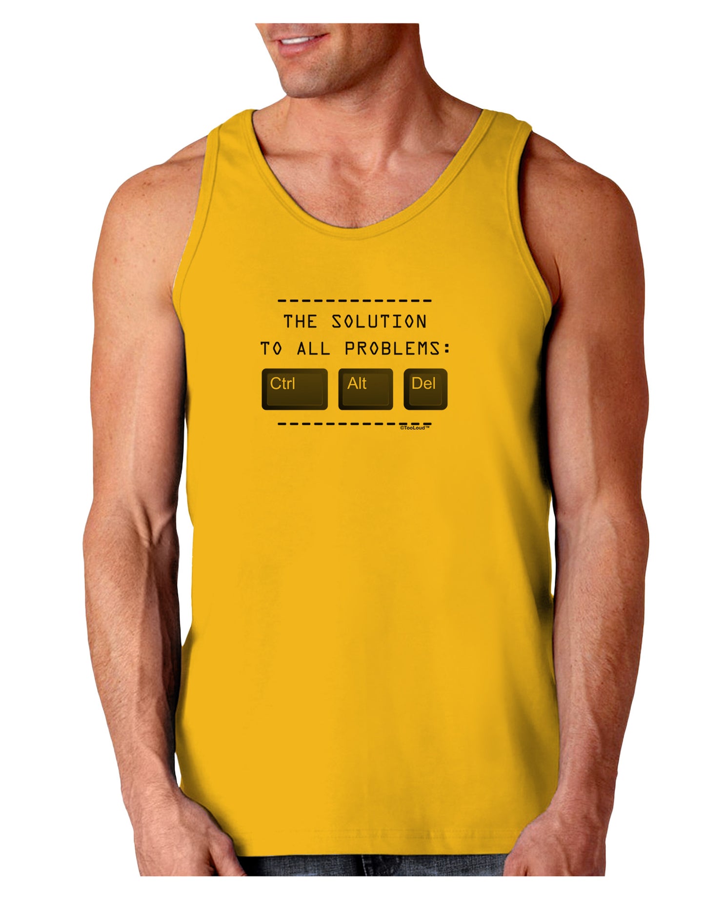 The Solution - Ctrl Alt Del Loose Tank Top-Loose Tank Top-TooLoud-Gold-Small-Davson Sales