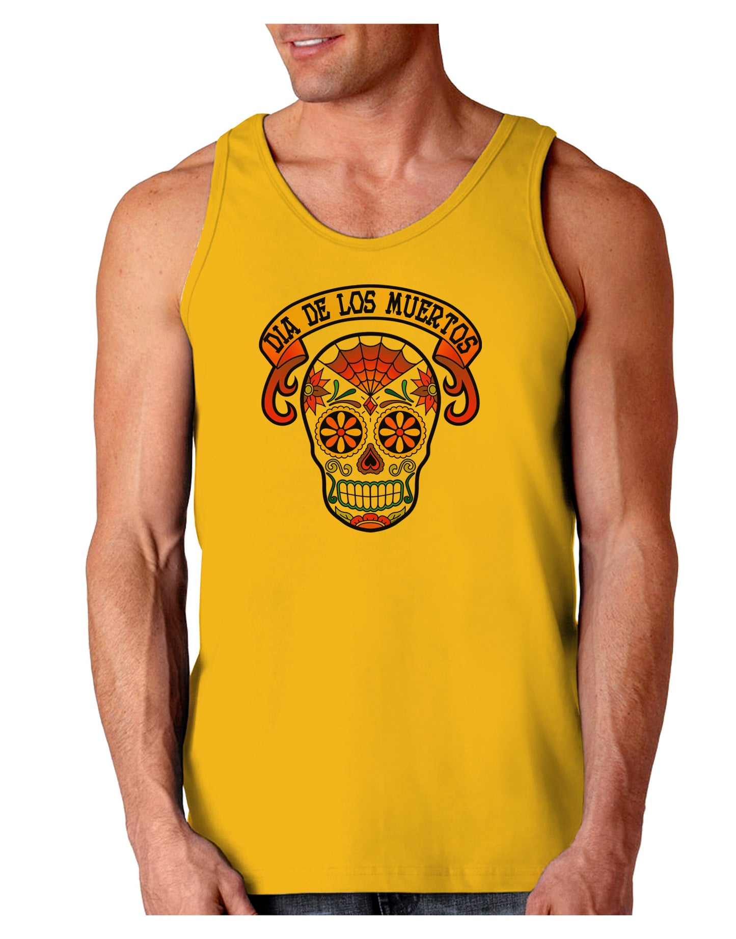 Dia de los Muertos Calavera Loose Tank Top-Loose Tank Top-TooLoud-Gold-Small-Davson Sales