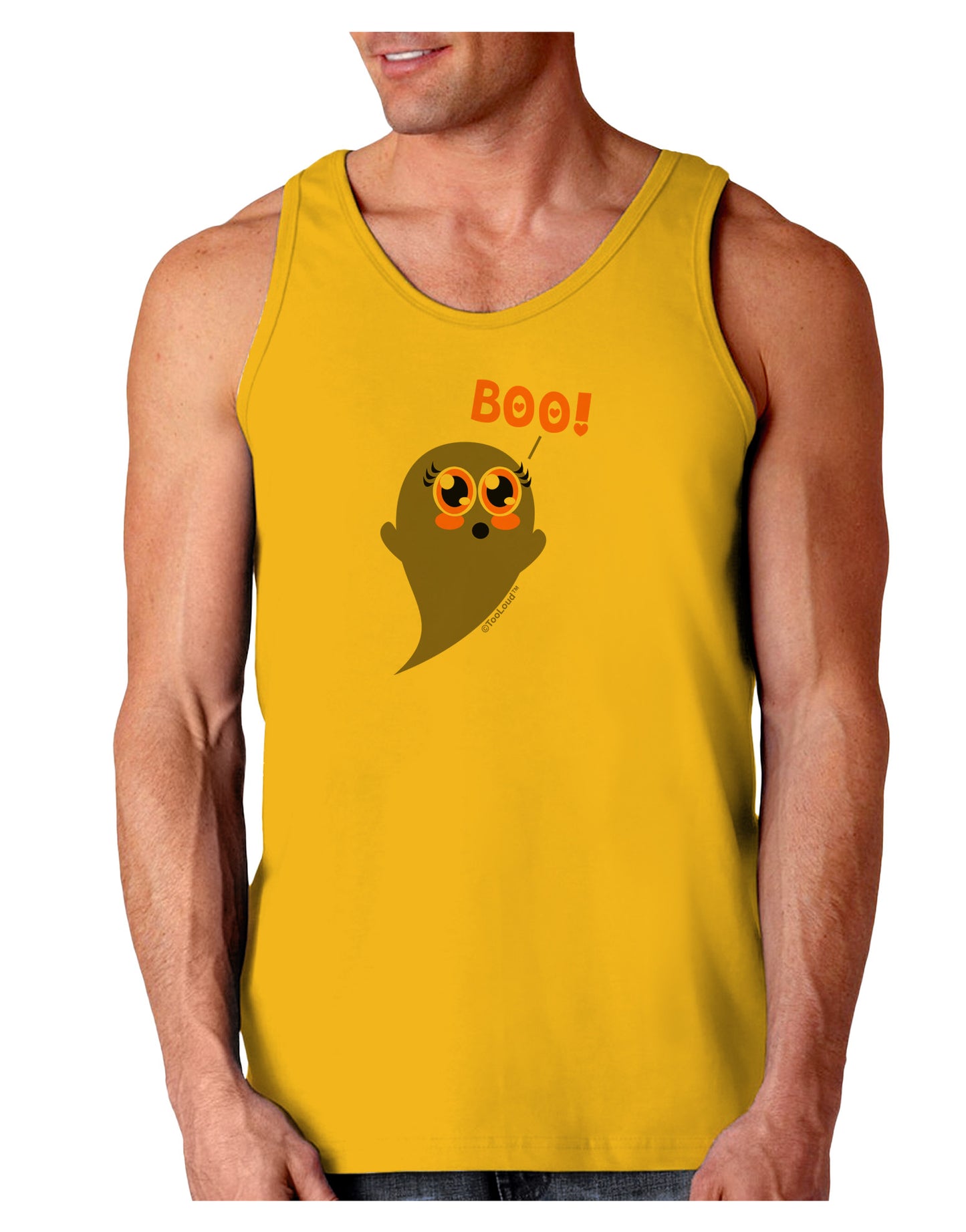 Cute Boo Ghost Loose Tank Top-Loose Tank Top-TooLoud-Gold-Small-Davson Sales