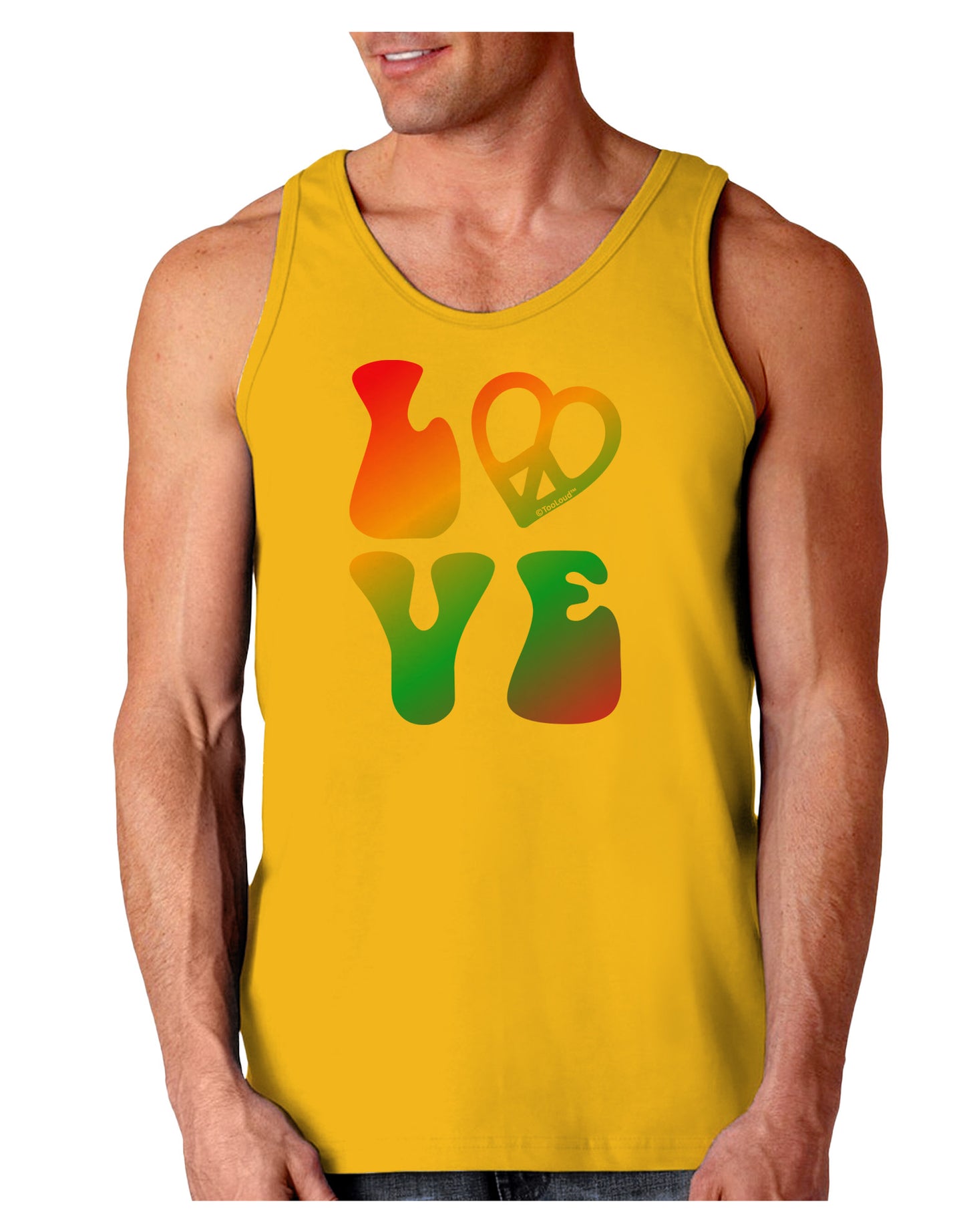 Peace and Love - Peace Heart Love Loose Tank Top-Loose Tank Top-TooLoud-Gold-Small-Davson Sales