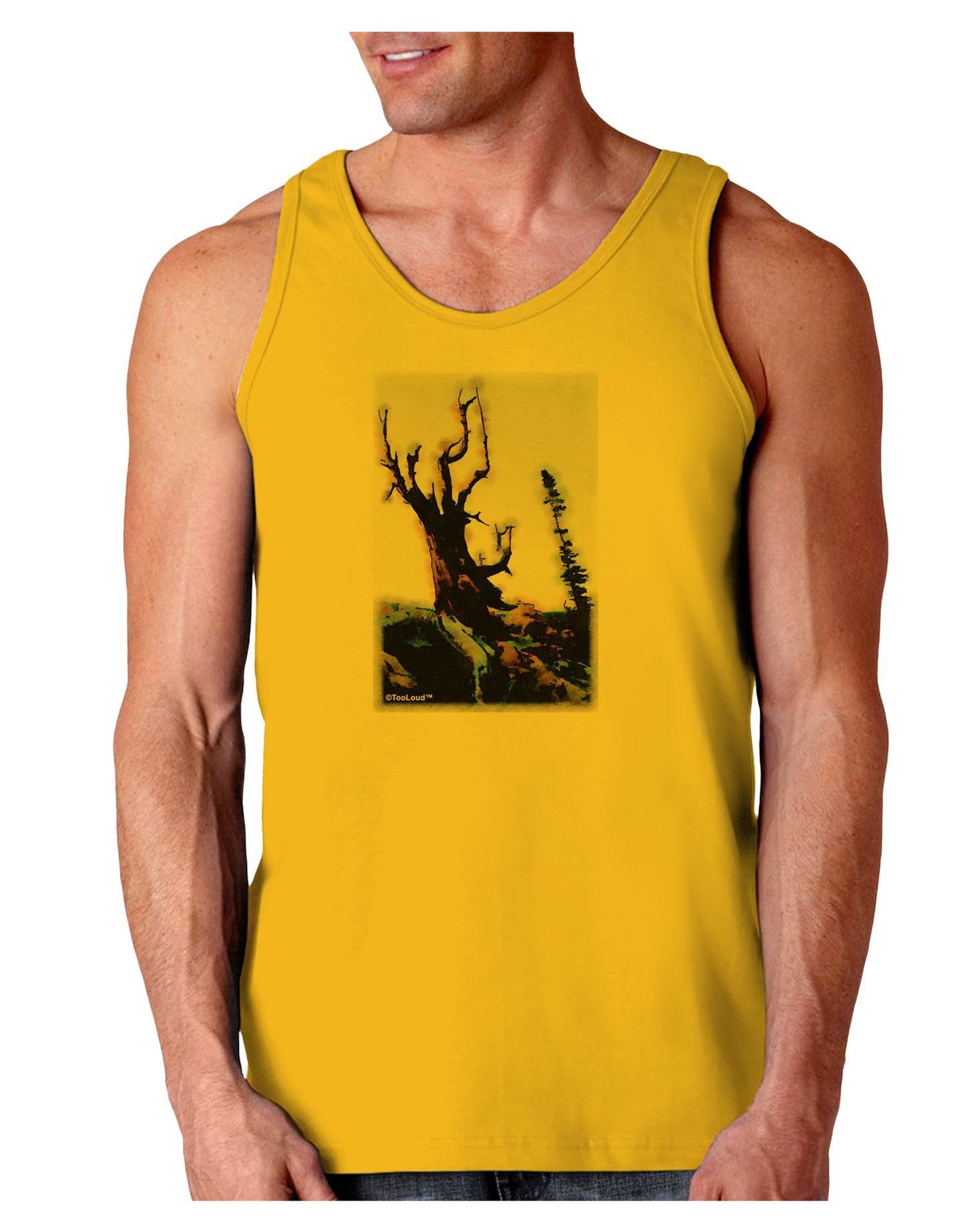 CO Mountain Scenery Watercolor Loose Tank Top-Loose Tank Top-TooLoud-Gold-Small-Davson Sales