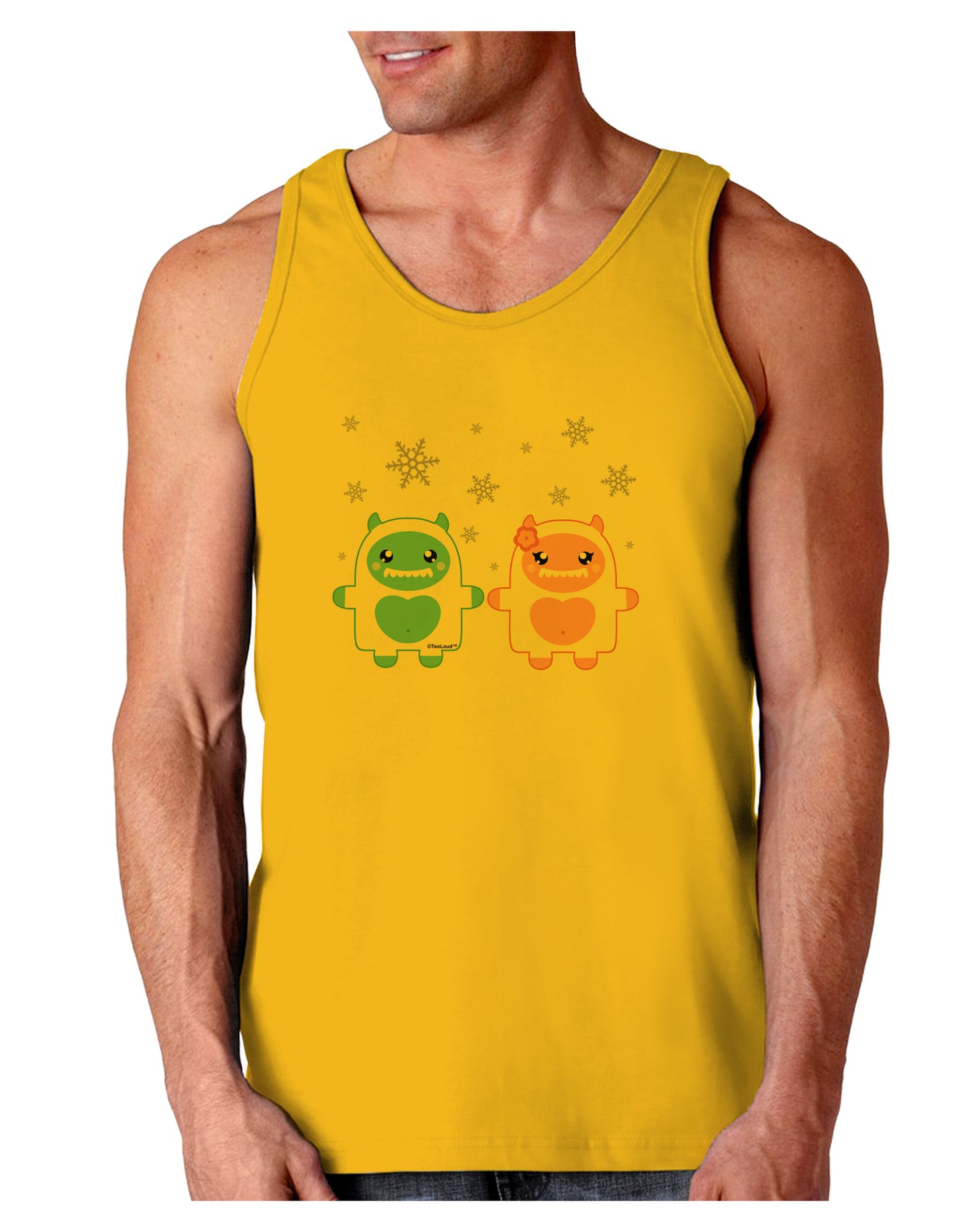 Cute Abominable Snowman Yeti Couple - Christmas Loose Tank Top-Loose Tank Top-TooLoud-Gold-Small-Davson Sales