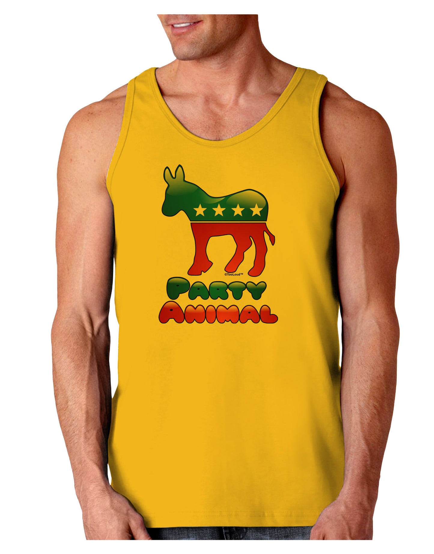 Democrat Party Animal Loose Tank Top-Loose Tank Top-TooLoud-Gold-Small-Davson Sales