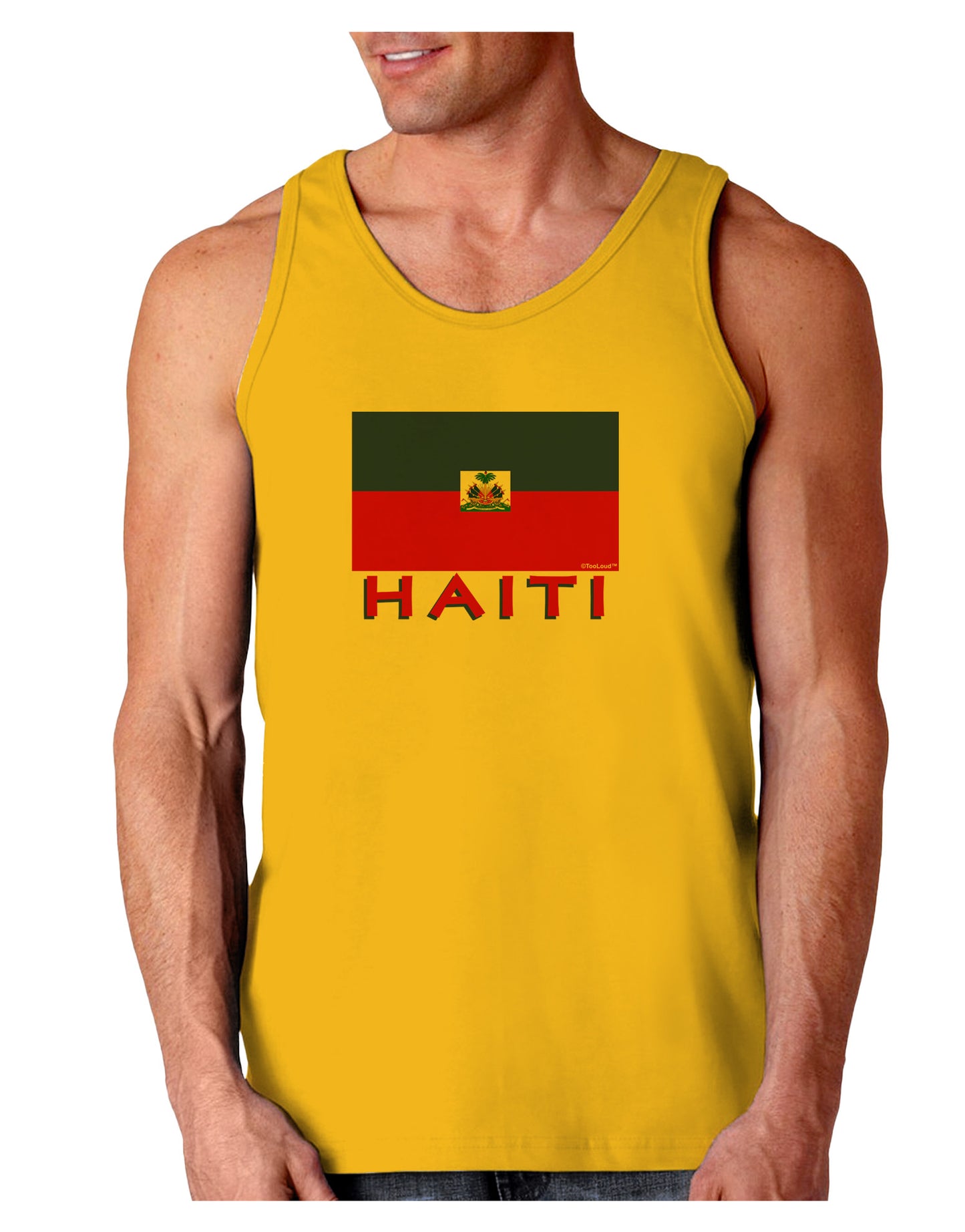 Haiti Flag Loose Tank Top-Loose Tank Top-TooLoud-Gold-Small-Davson Sales