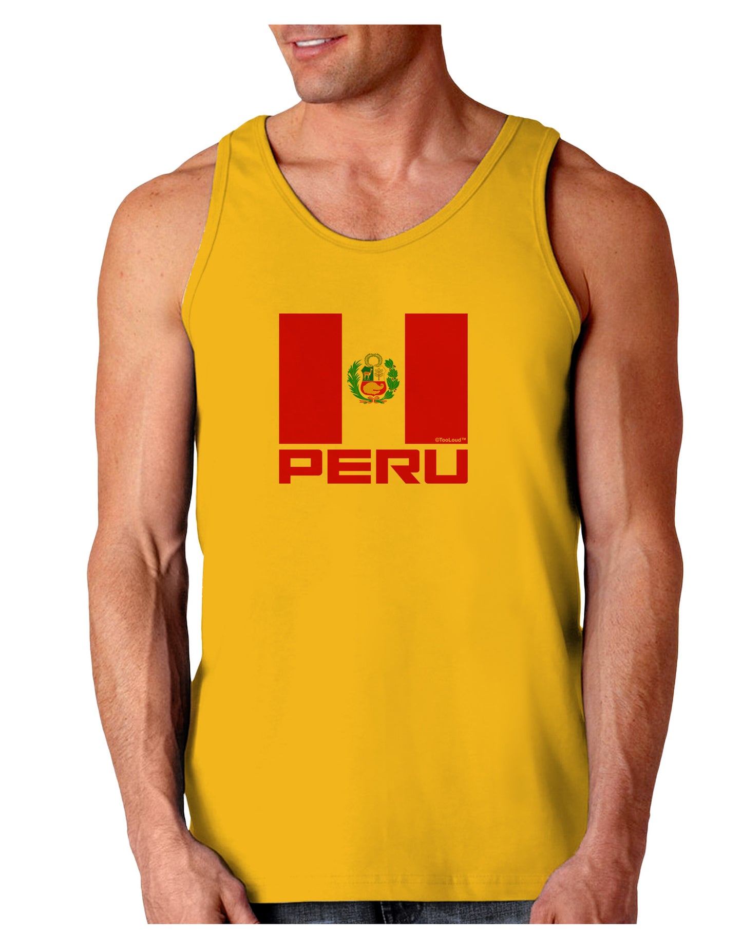 Peru Flag Loose Tank Top-Loose Tank Top-TooLoud-Gold-Small-Davson Sales