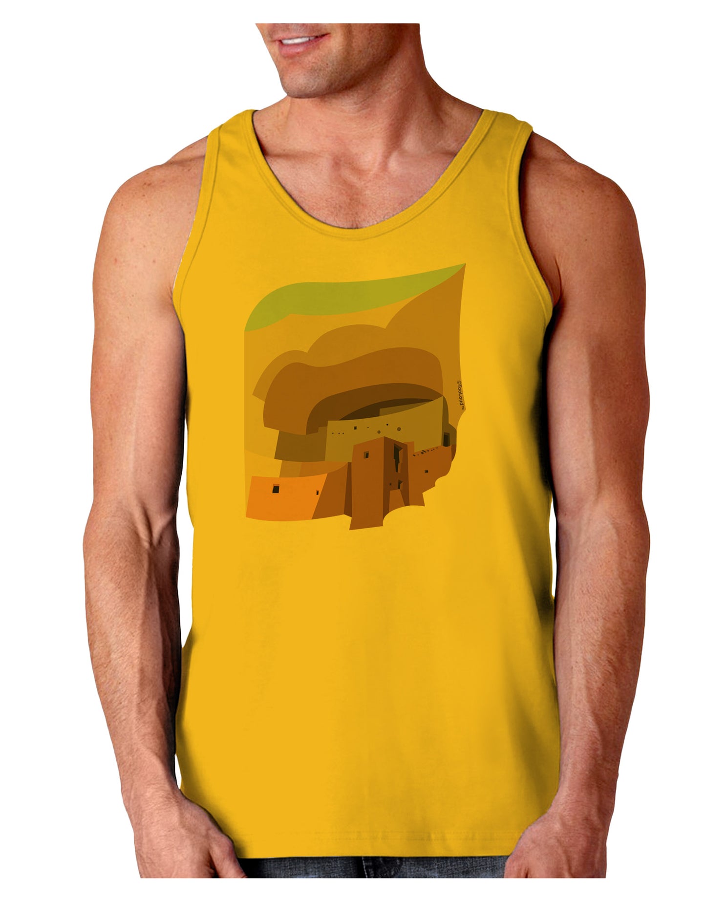 Montezuma Castle Artwork Loose Tank Top-Loose Tank Top-TooLoud-Gold-Small-Davson Sales