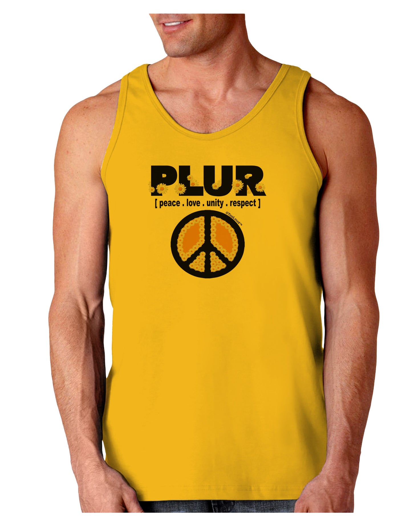 PLUR Daisies Loose Tank Top-Loose Tank Top-TooLoud-Gold-Small-Davson Sales