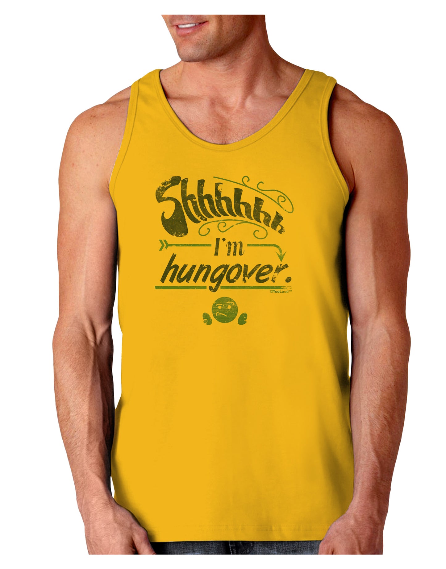 Shhh Im Hungover Funny Loose Tank Top by-Loose Tank Top-TooLoud-Gold-Small-Davson Sales