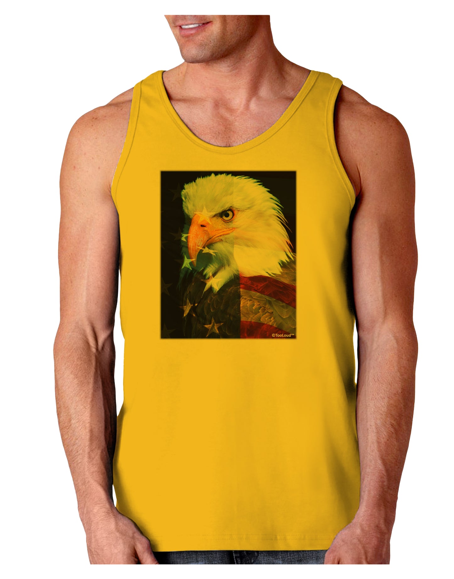 Patriotic Bald Eagle - American Flag Loose Tank Top by TooLoud-Loose Tank Top-TooLoud-Gold-Small-Davson Sales