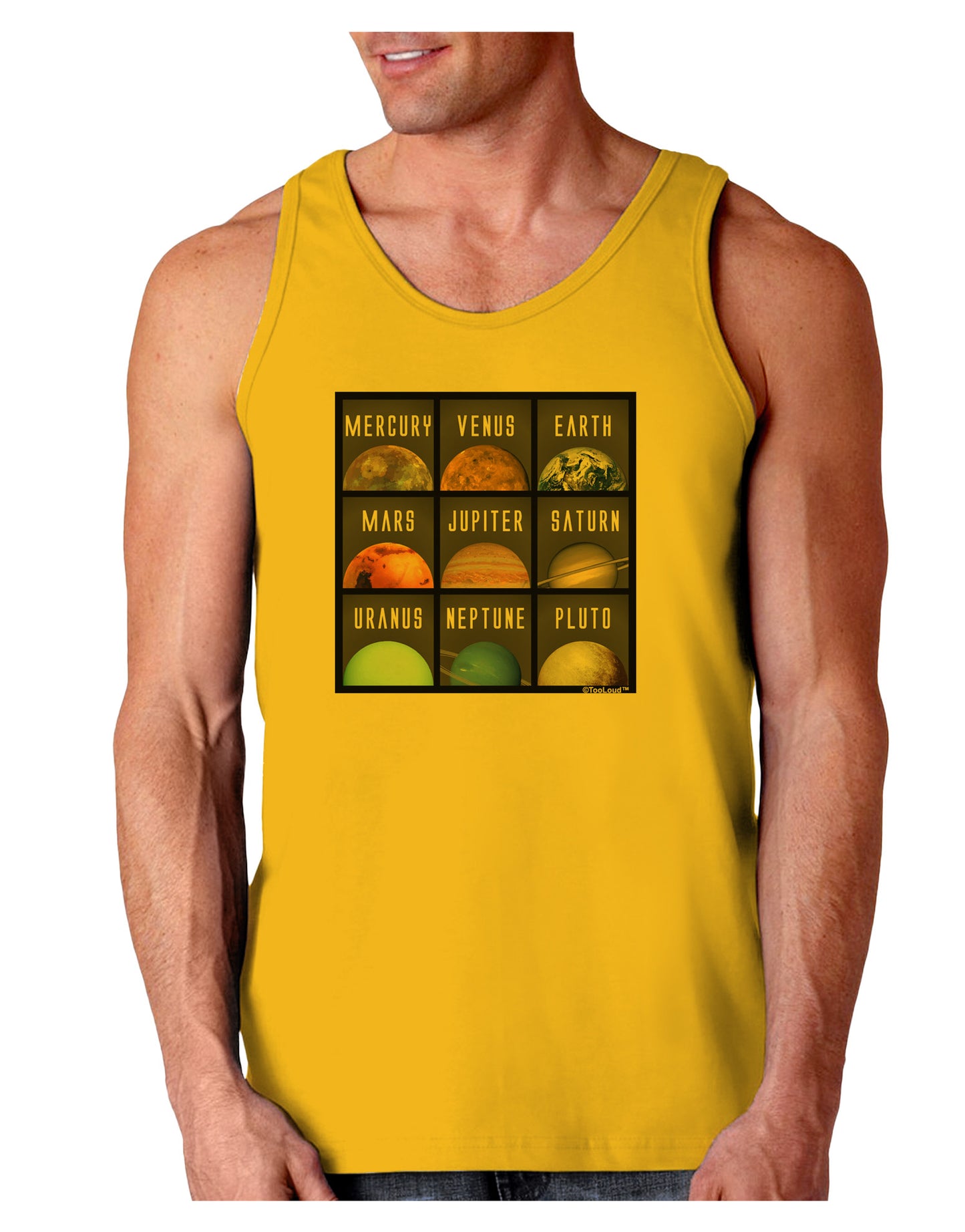 Solar System Squares Loose Tank Top-Loose Tank Top-TooLoud-Gold-Small-Davson Sales