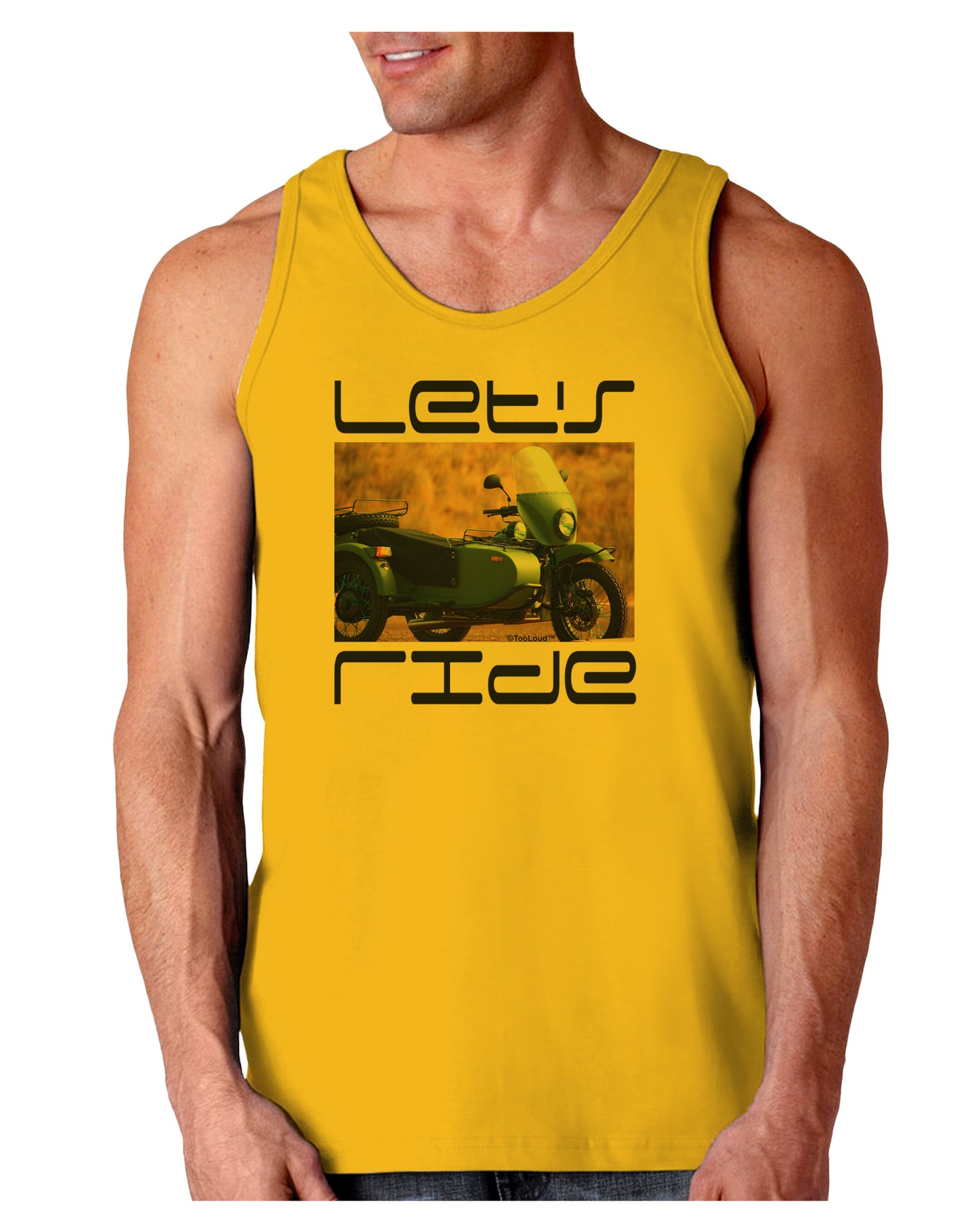 Lets Ride Sidecar Motorcycle Loose Tank Top-Loose Tank Top-TooLoud-Gold-Small-Davson Sales
