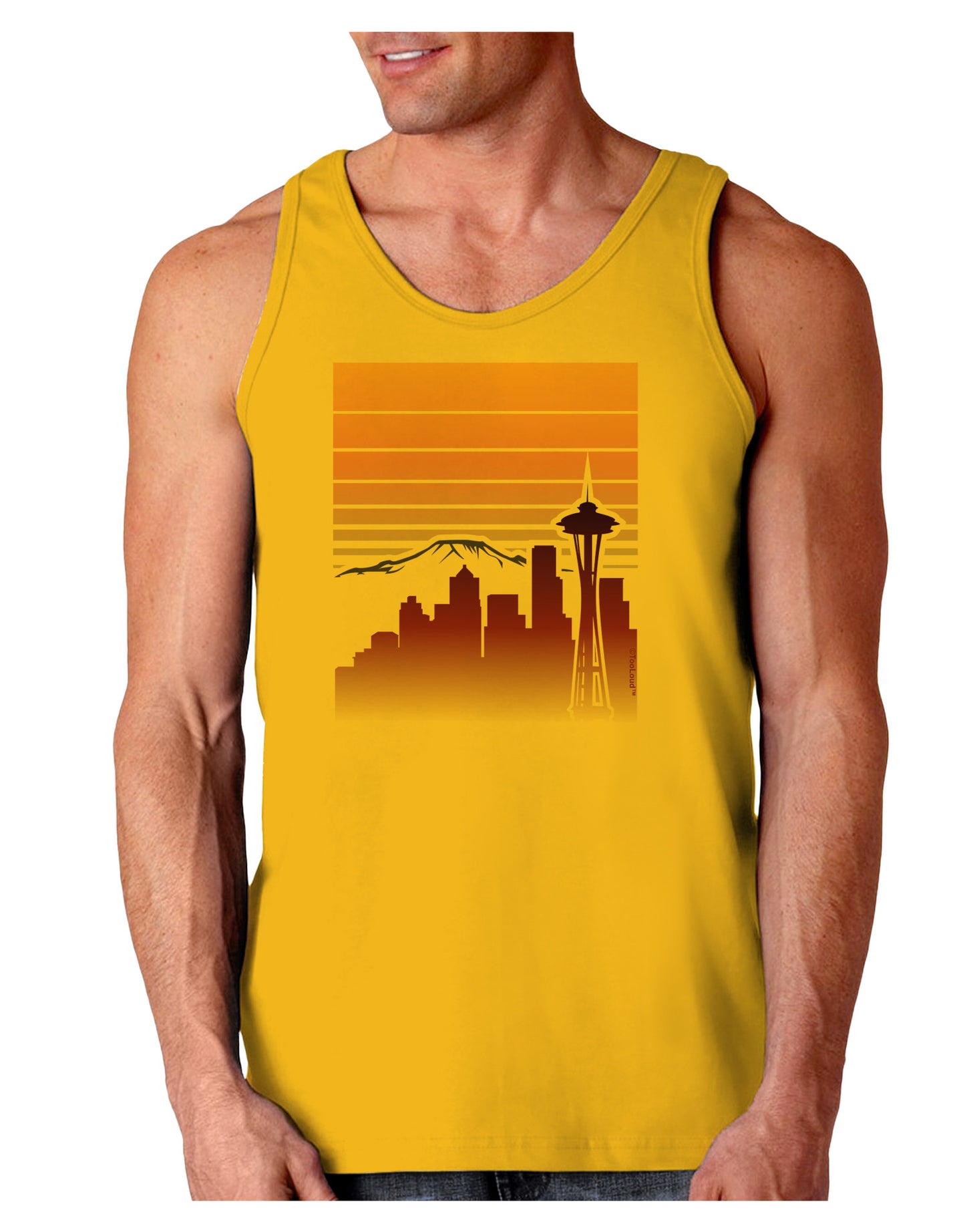Seattle Skyline Sunrise Loose Tank Top-Loose Tank Top-TooLoud-Gold-Small-Davson Sales