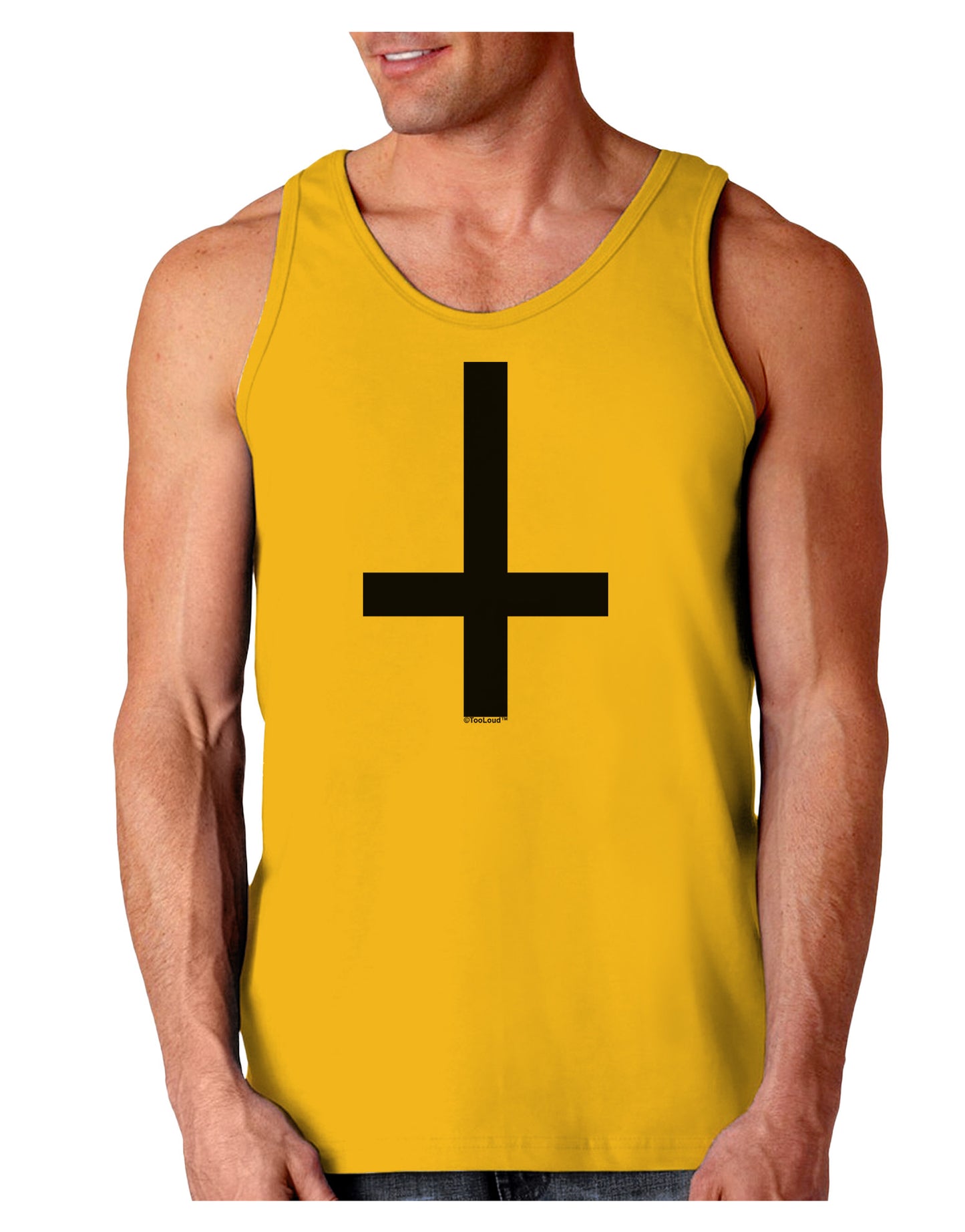 Inverted Cross Loose Tank Top-Loose Tank Top-TooLoud-Gold-Small-Davson Sales