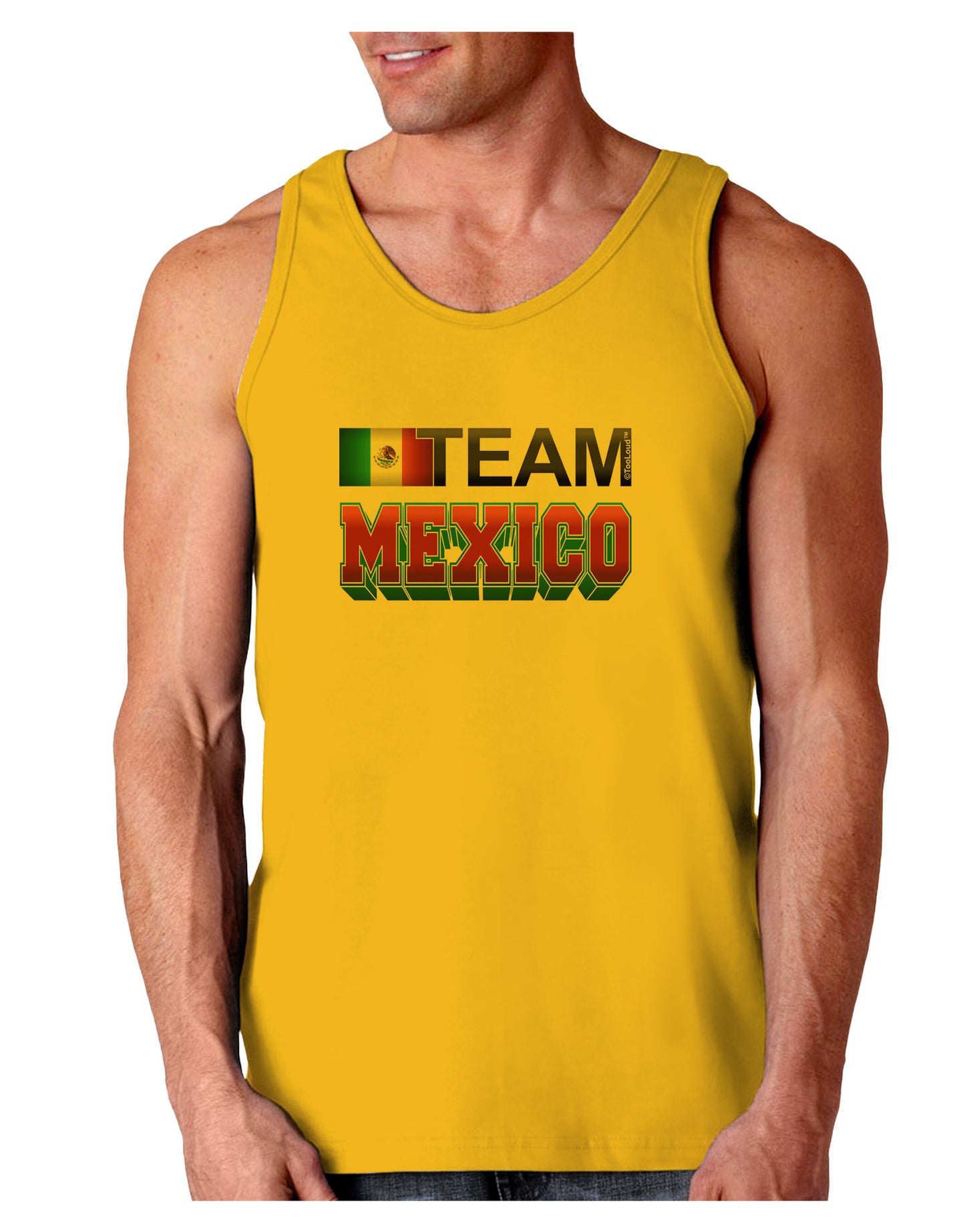 Sporty Team Mexico Loose Tank Top-Loose Tank Top-TooLoud-Gold-Small-Davson Sales