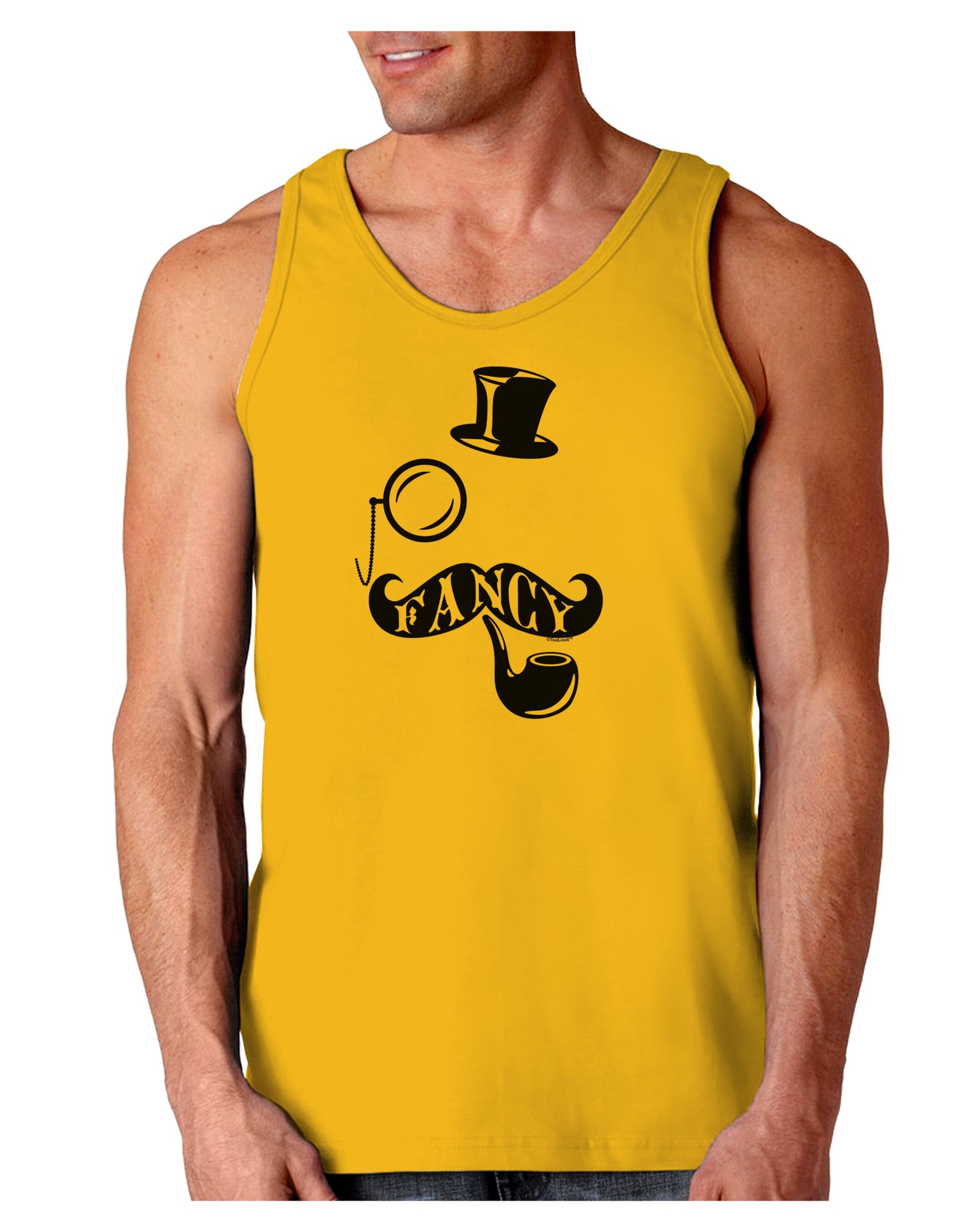 Fancy Tophat Mustache Pipe and Monocle Loose Tank Top-Loose Tank Top-TooLoud-Gold-Small-Davson Sales