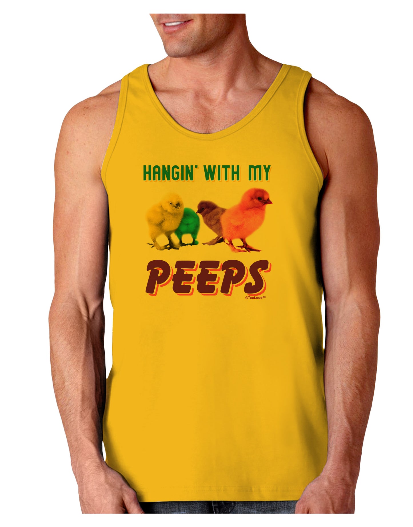 Hangin With My Peeps Loose Tank Top-Loose Tank Top-TooLoud-Gold-Small-Davson Sales