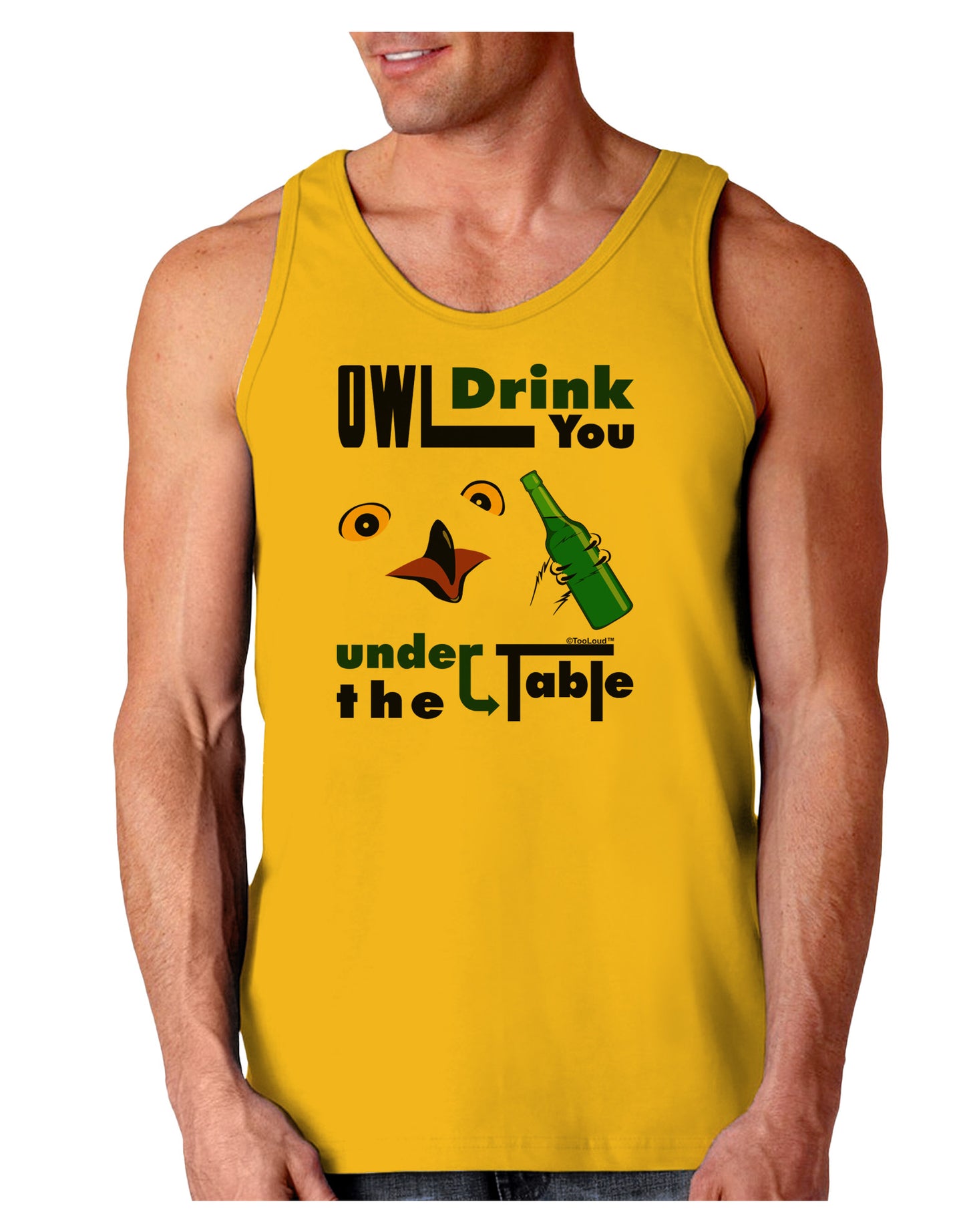 Owl Drink You Under the Table Loose Tank Top-Loose Tank Top-TooLoud-Gold-Small-Davson Sales