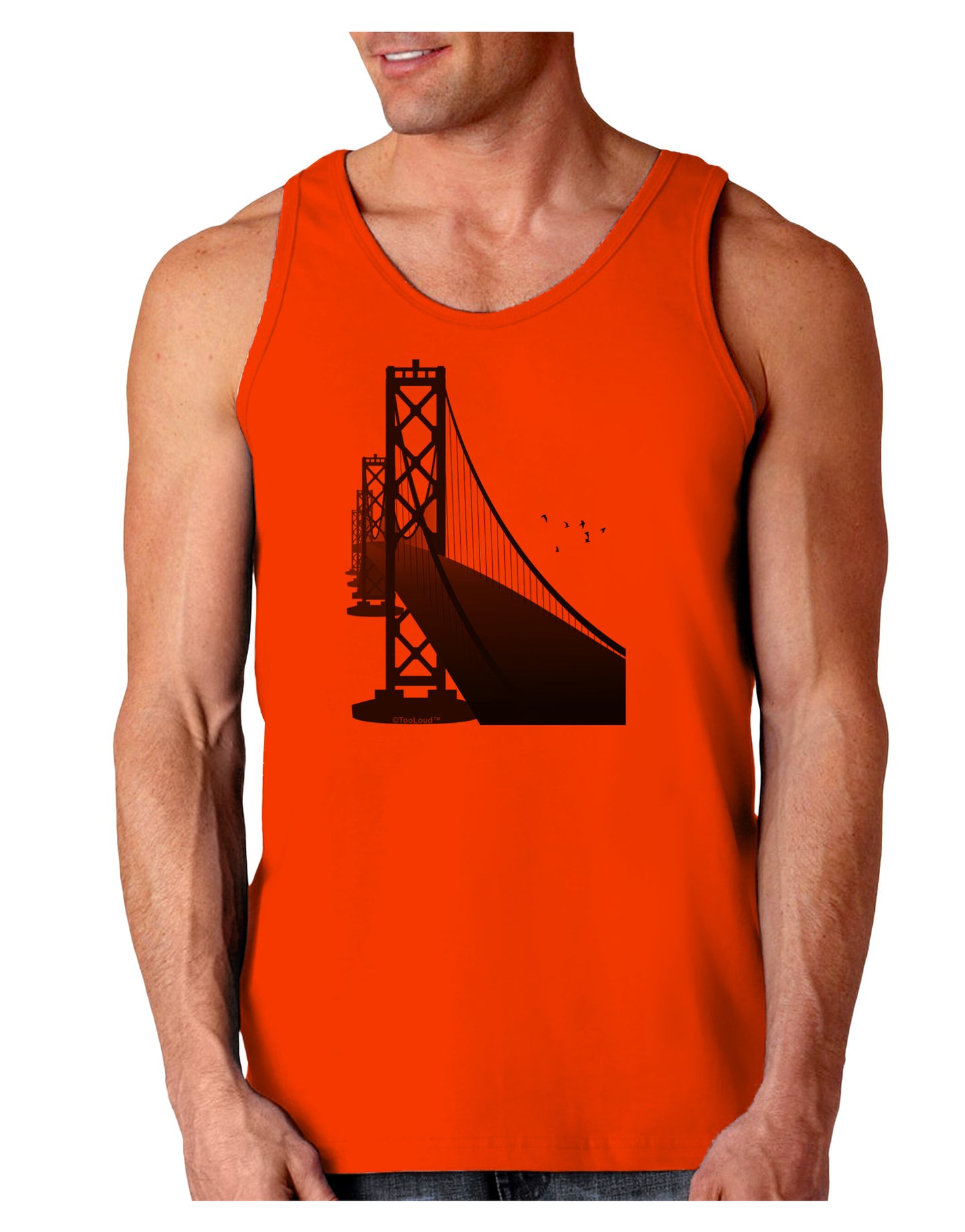 San Francisco Bay Bridge Loose Tank Top-Loose Tank Top-TooLoud-Orange-Small-Davson Sales