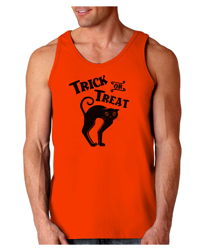 Trick or Treat Cute Black Cat Halloween Loose Tank Top-Loose Tank Top-TooLoud-Orange-Small-Davson Sales