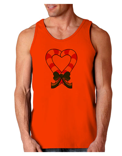 Candy Cane Heart Christmas Loose Tank Top-Loose Tank Top-TooLoud-Orange-Small-Davson Sales