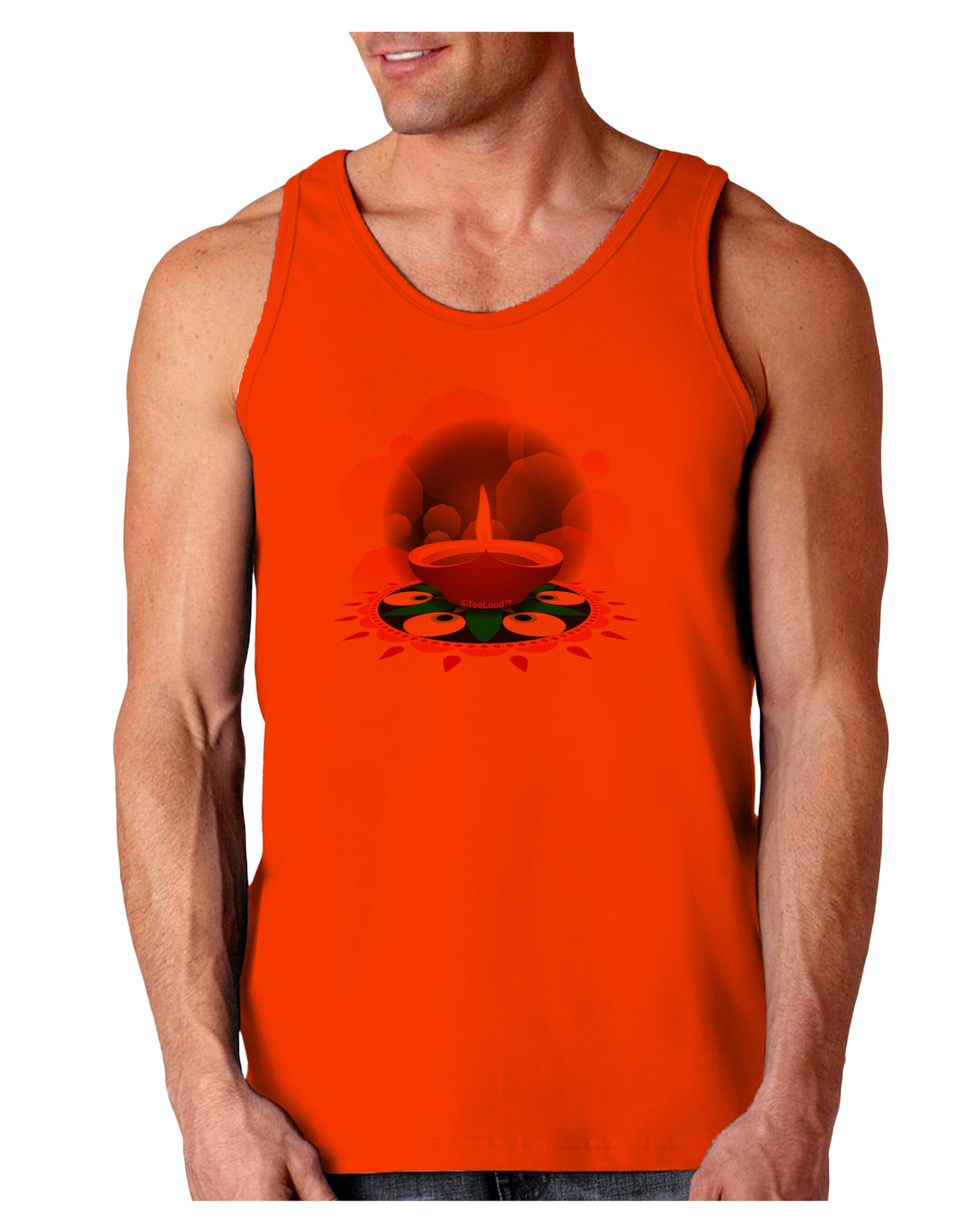 Festive Diya and Rangoli Loose Tank Top by-Loose Tank Top-TooLoud-Orange-Small-Davson Sales