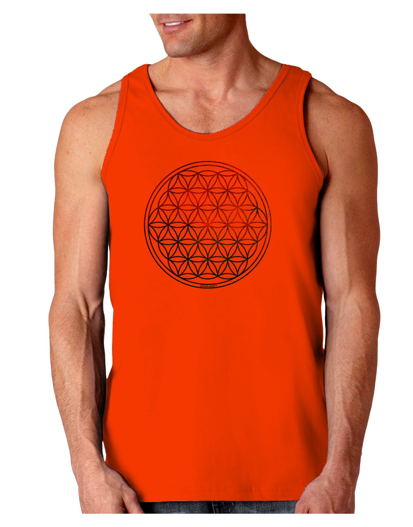 Flower of Life Circle Loose Tank Top-Loose Tank Top-TooLoud-Orange-Small-Davson Sales